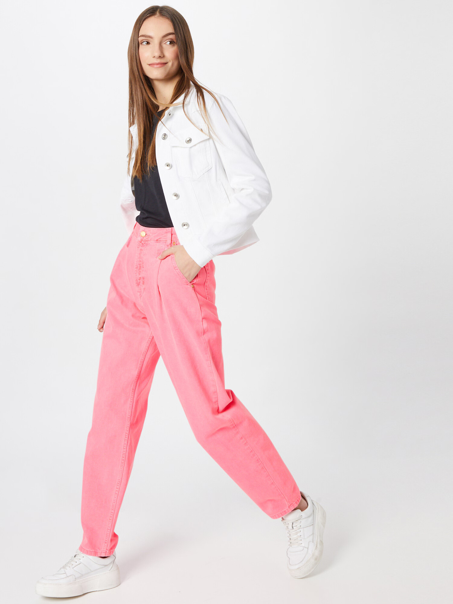 Essentiel Antwerp Pantaloni cu cute 'BITTO' roz deschis - Pled.ro