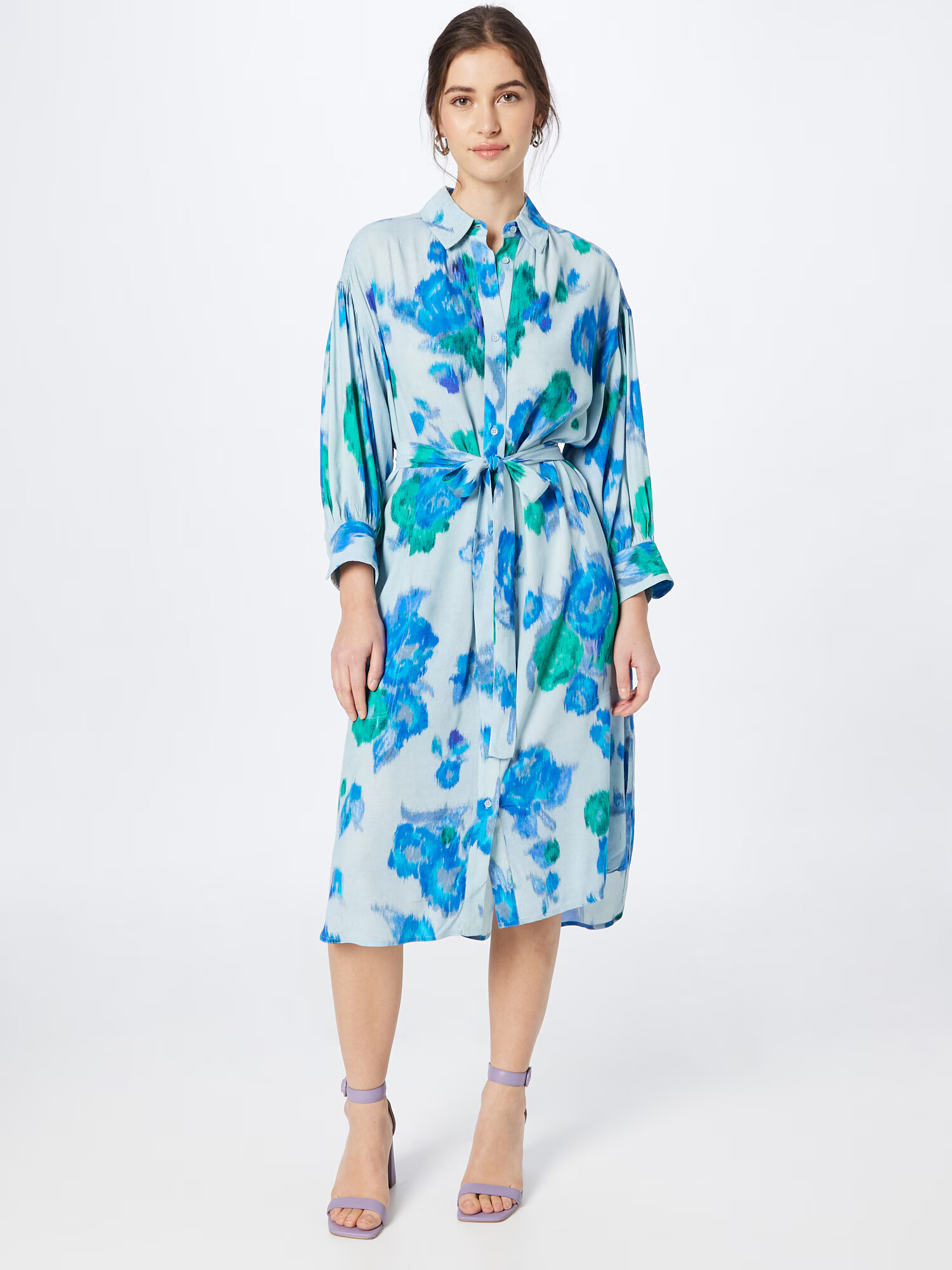 Essentiel Antwerp Rochie tip bluză 'BERRIES' albastru / albastru pastel / gri / verde - Pled.ro