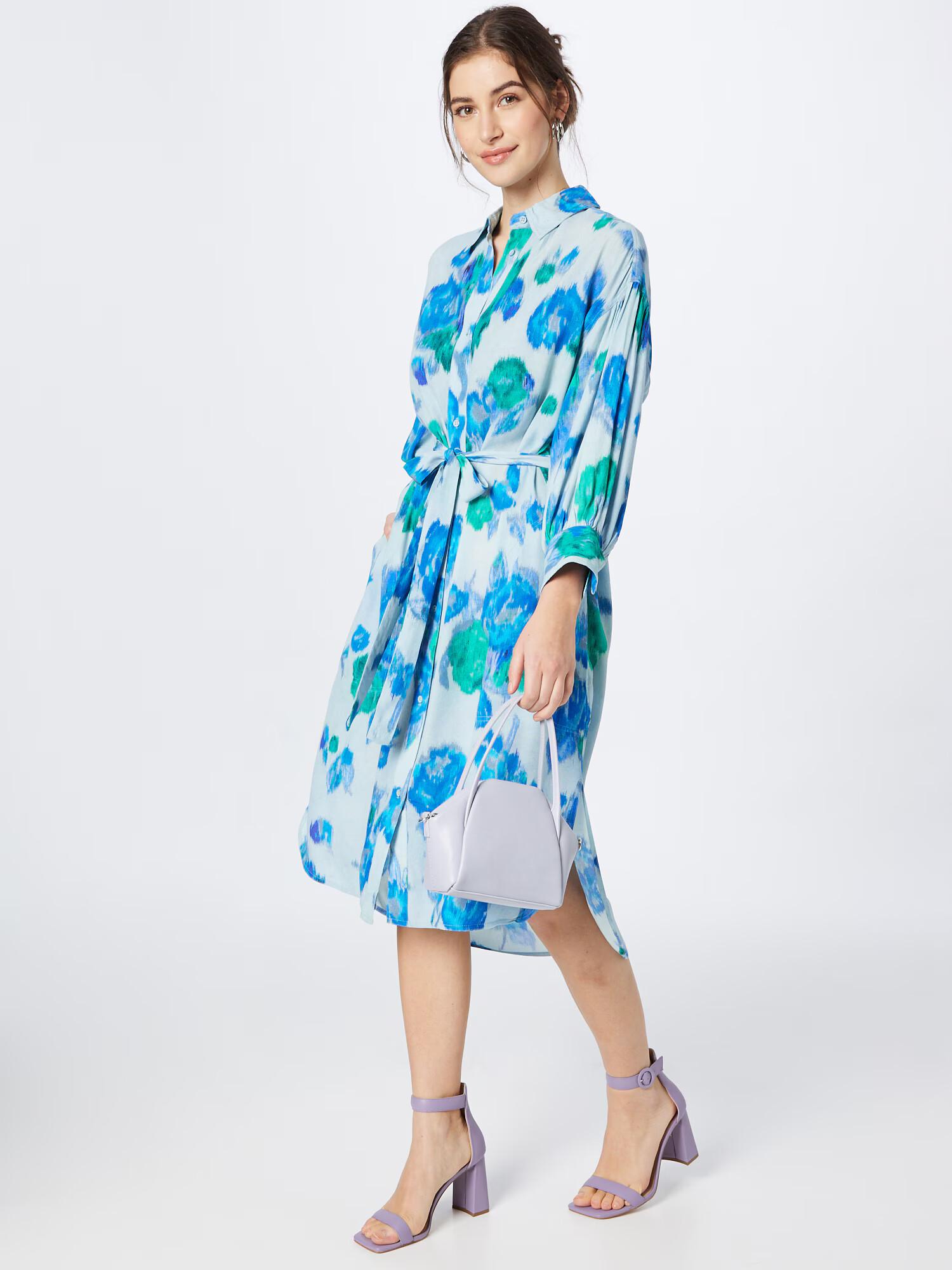 Essentiel Antwerp Rochie tip bluză 'BERRIES' albastru / albastru pastel / gri / verde - Pled.ro