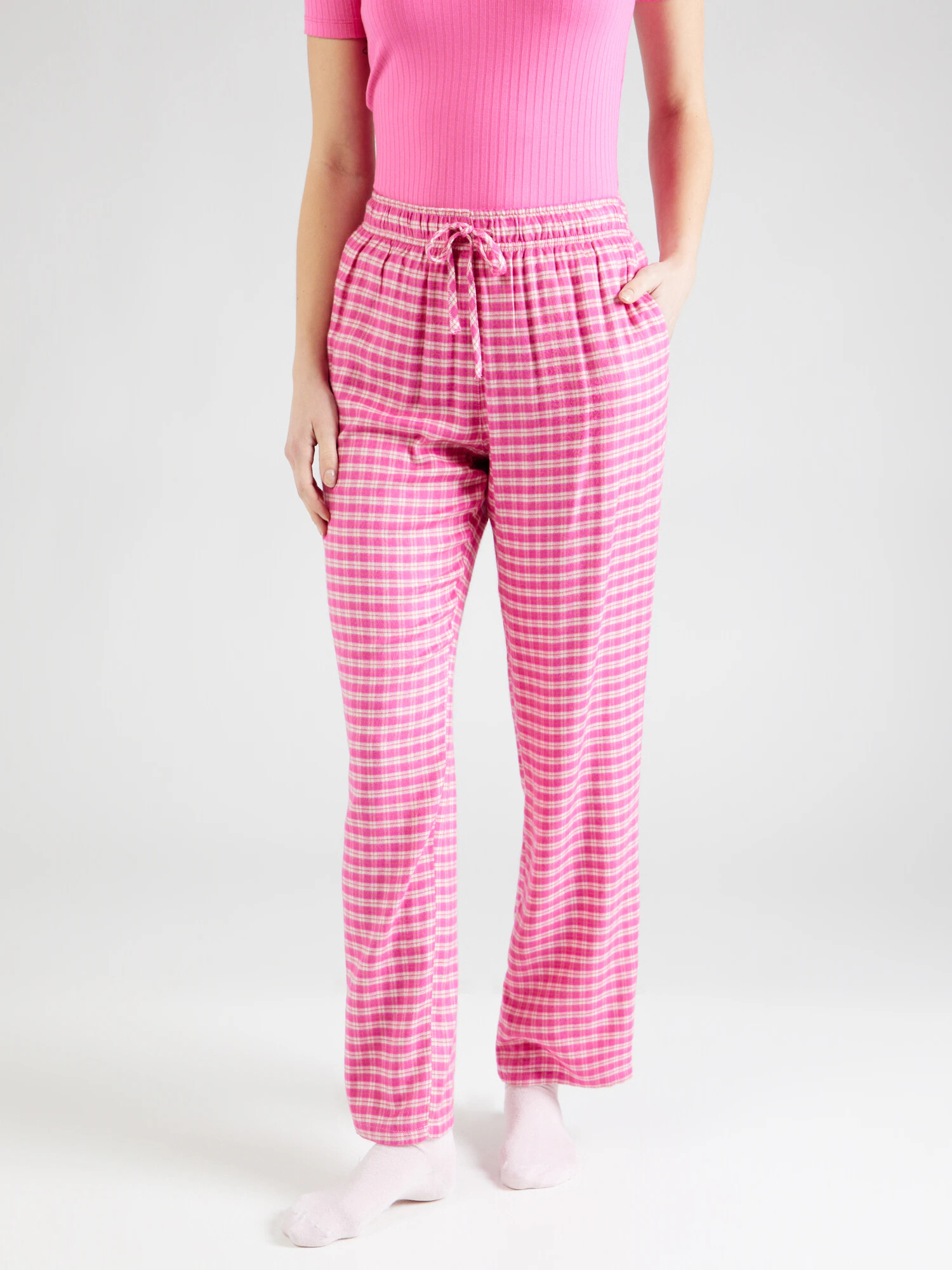 ETAM Pantaloni de pijama 'VERE' roz / alb - Pled.ro