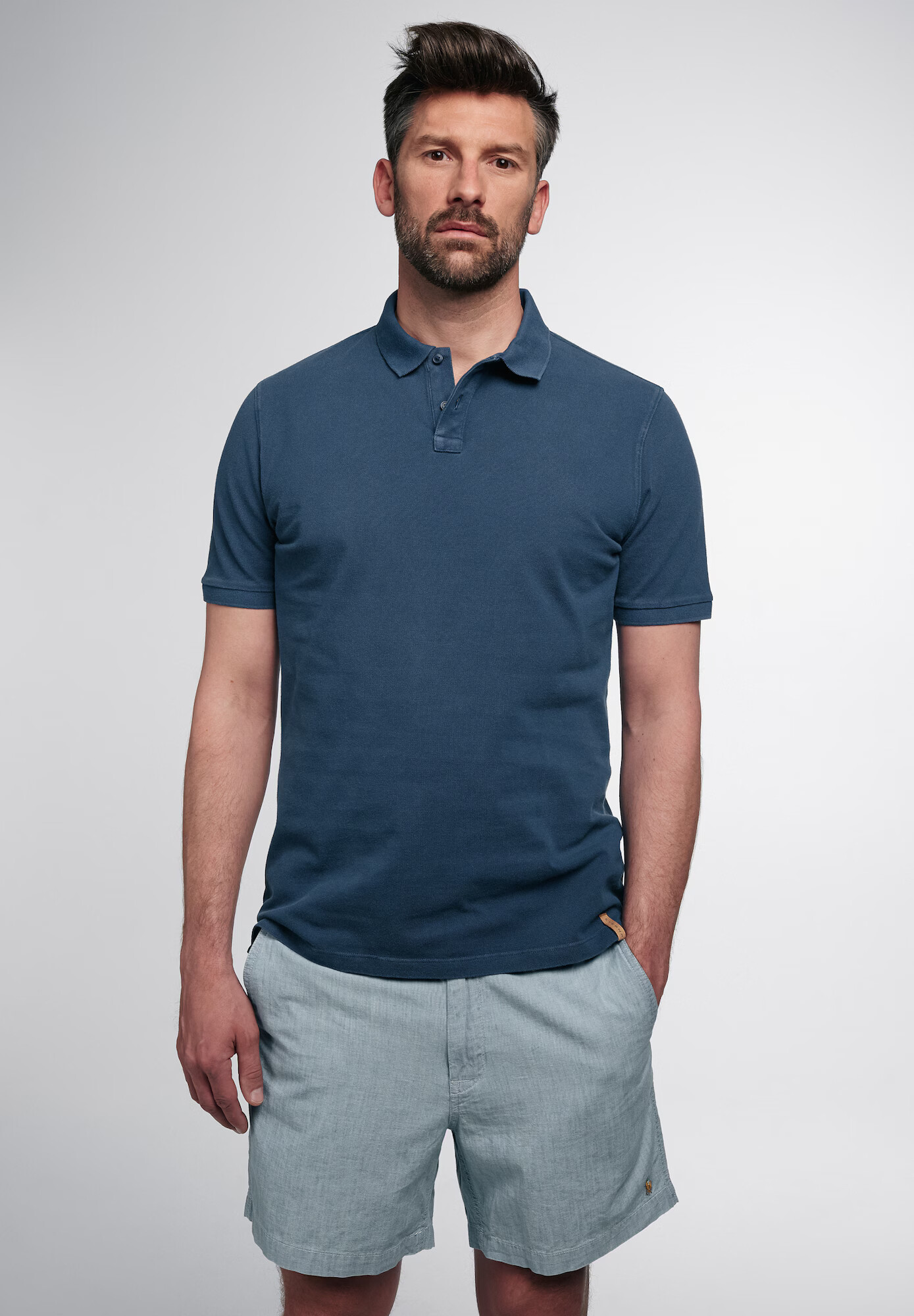 ETERNA Tricou bleumarin / alb - Pled.ro