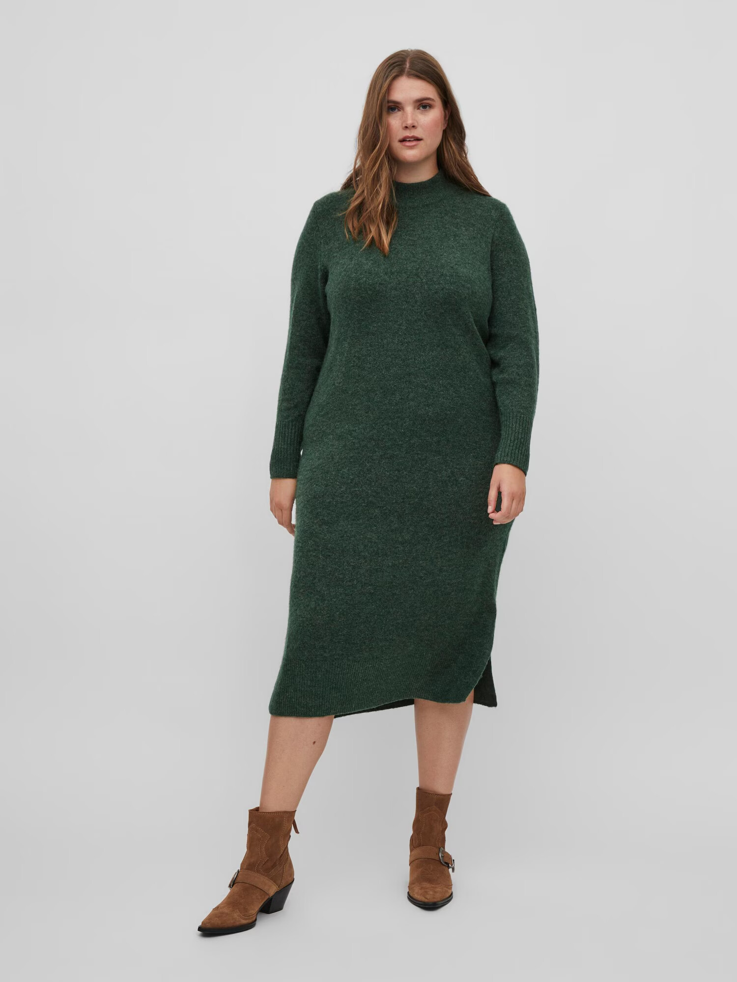 EVOKED Rochie tricotat 'Cilia' verde închis - Pled.ro