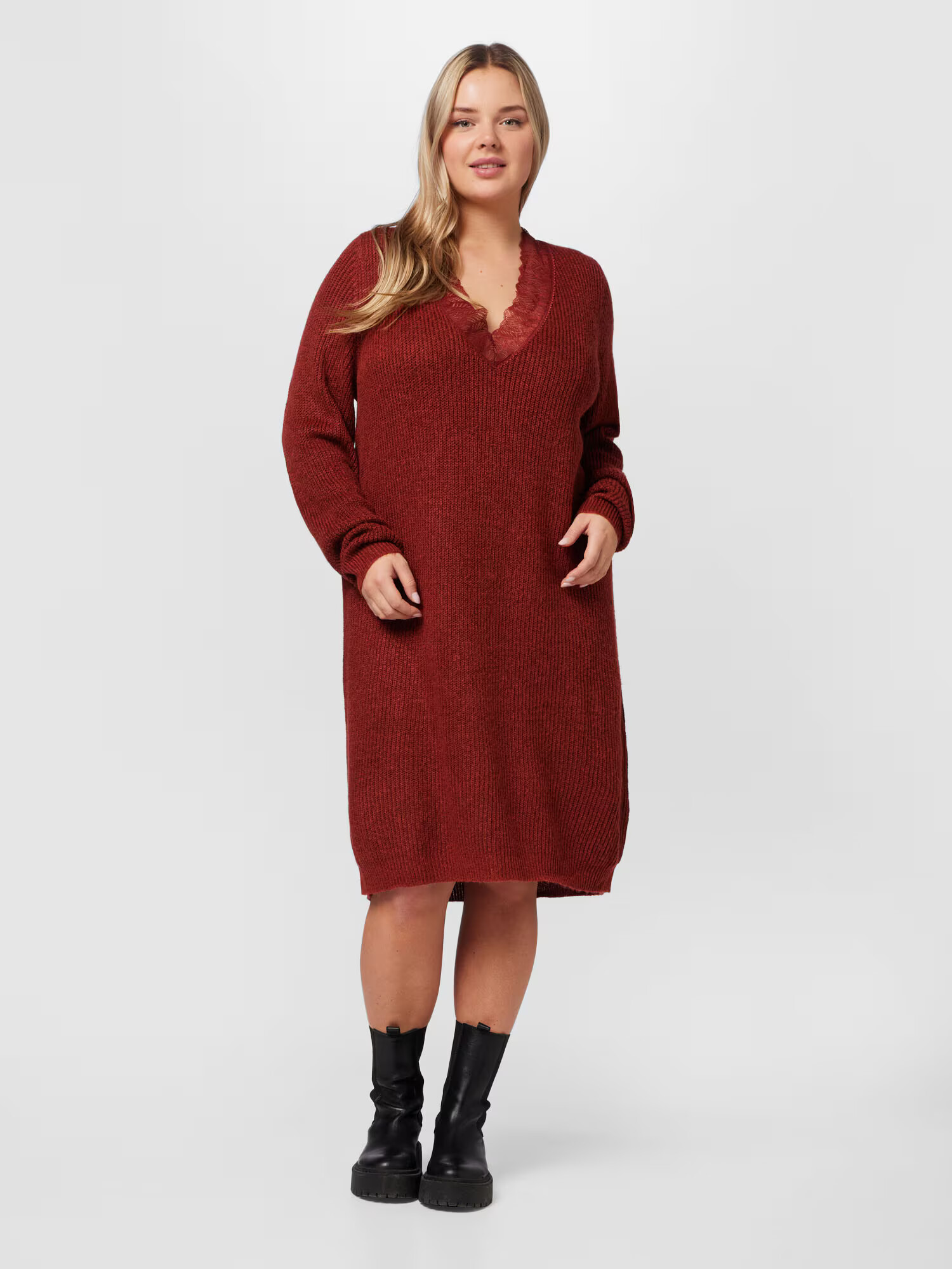 EVOKED Rochie tricotat 'GLACY' roșu bordeaux - Pled.ro