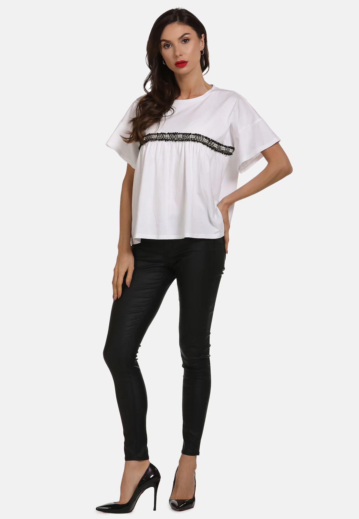 faina Tricou negru / alb - Pled.ro