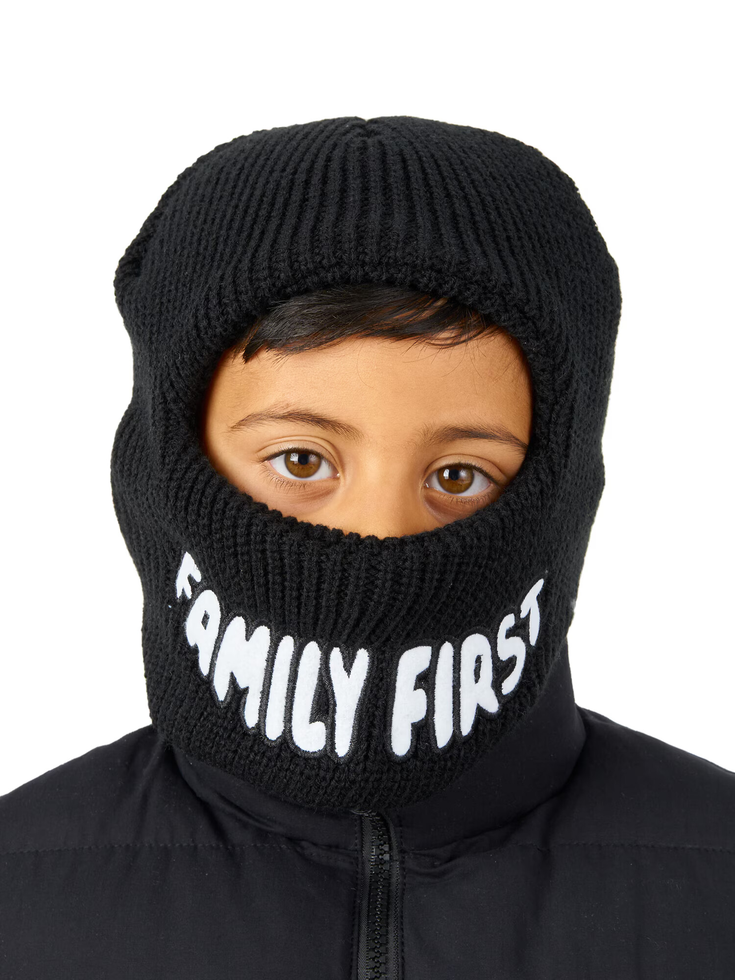 FAMILY 1ST FAMILY 4EVER Căciulă 'Big Smile Balaclava' negru - Pled.ro