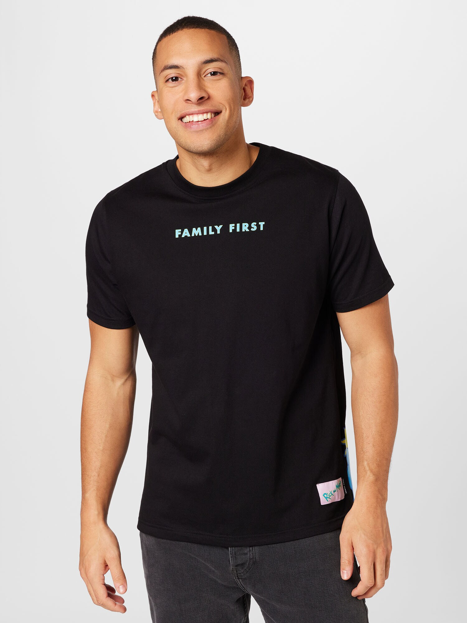 Family First Tricou 'RICK FANTASY' turcoaz / galben / roz / negru - Pled.ro