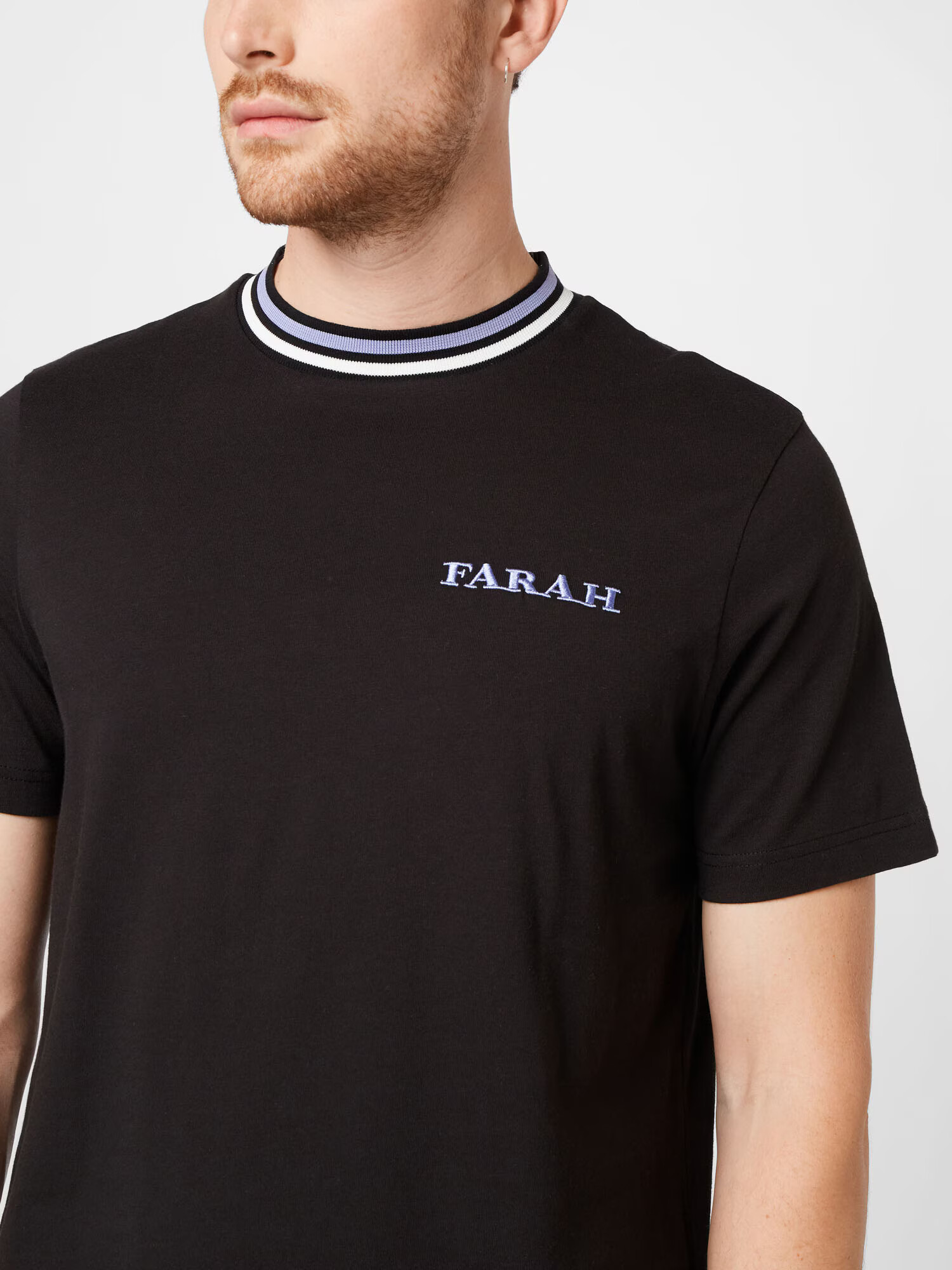 FARAH Tricou 'HANLEY' mov lavandă / negru / alb - Pled.ro