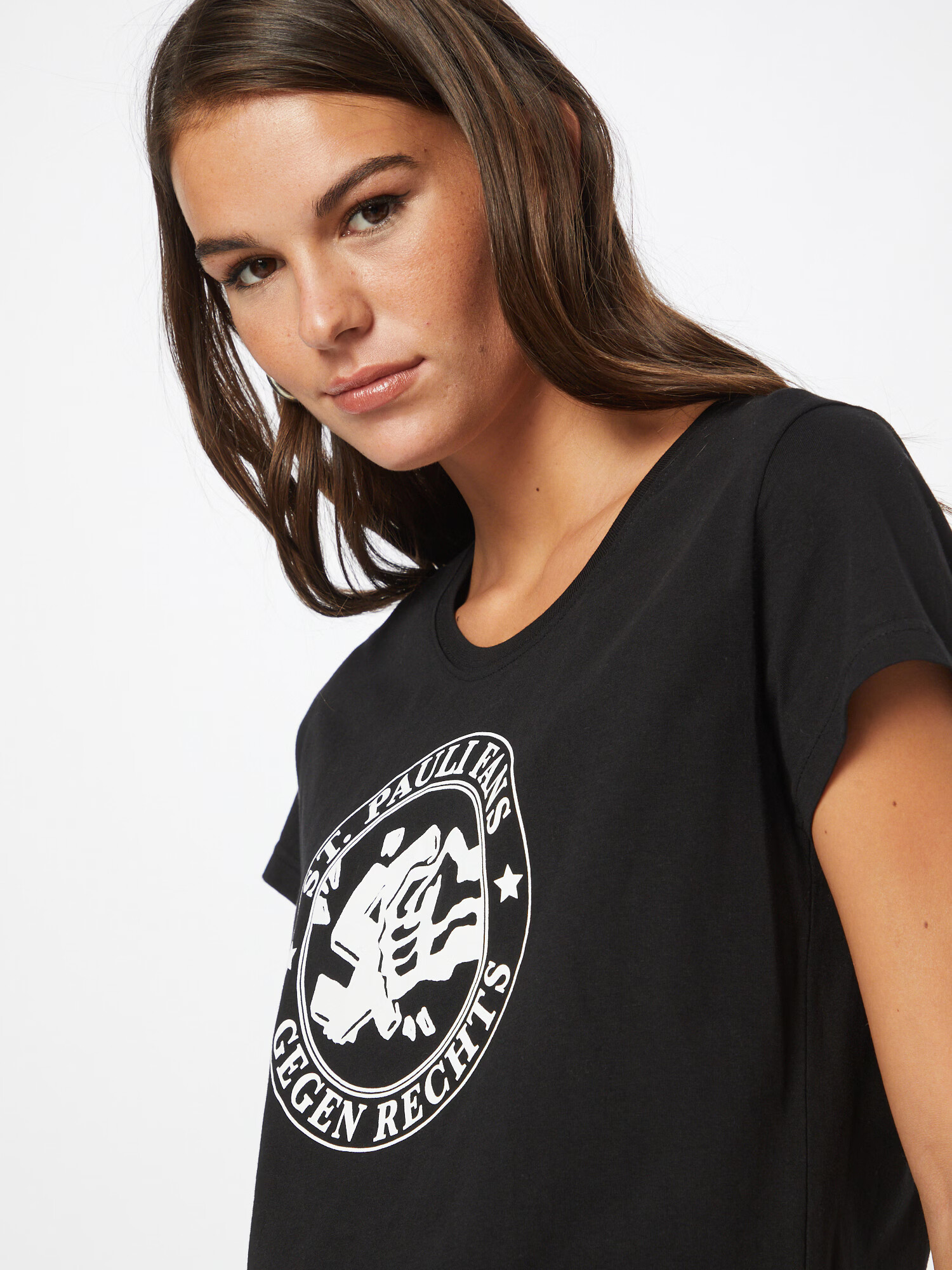 FC St. Pauli Tricou negru / alb - Pled.ro