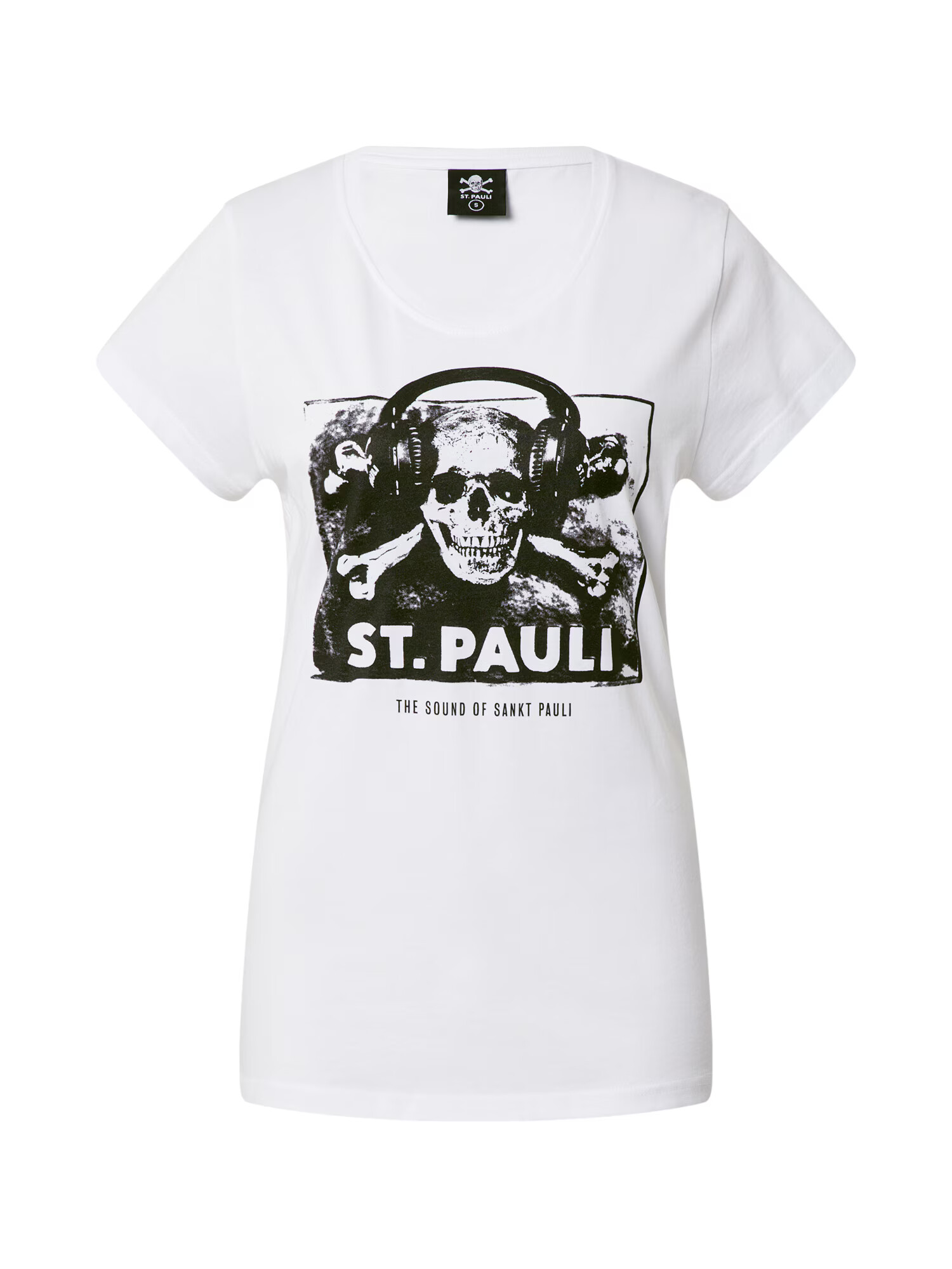 FC St. Pauli Tricou 'Sound' negru / alb - Pled.ro