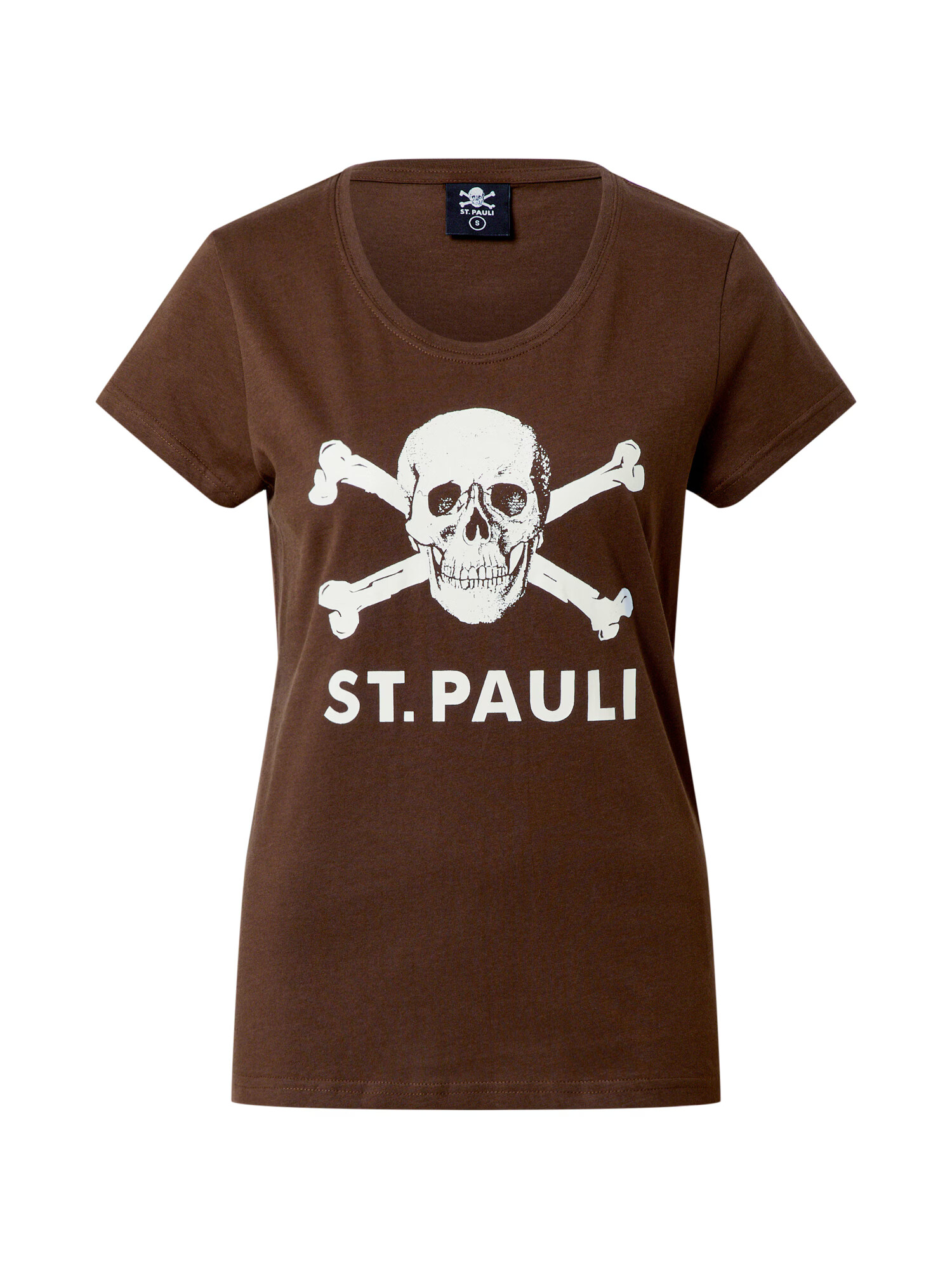 FC St. Pauli Tricou 'Totenkopf' maro / alb - Pled.ro