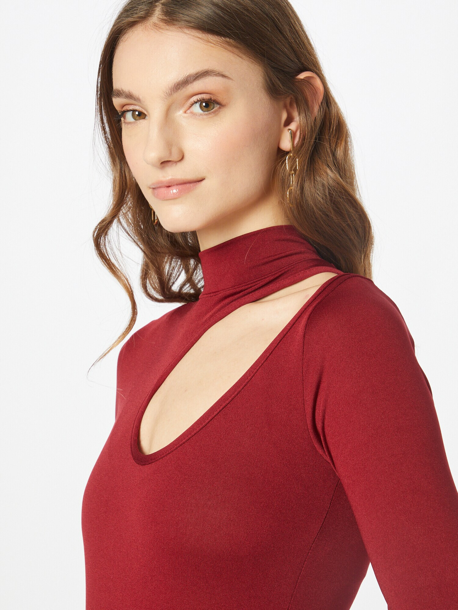 Femme Luxe Tricou body 'MADGE' roșu burgundy - Pled.ro