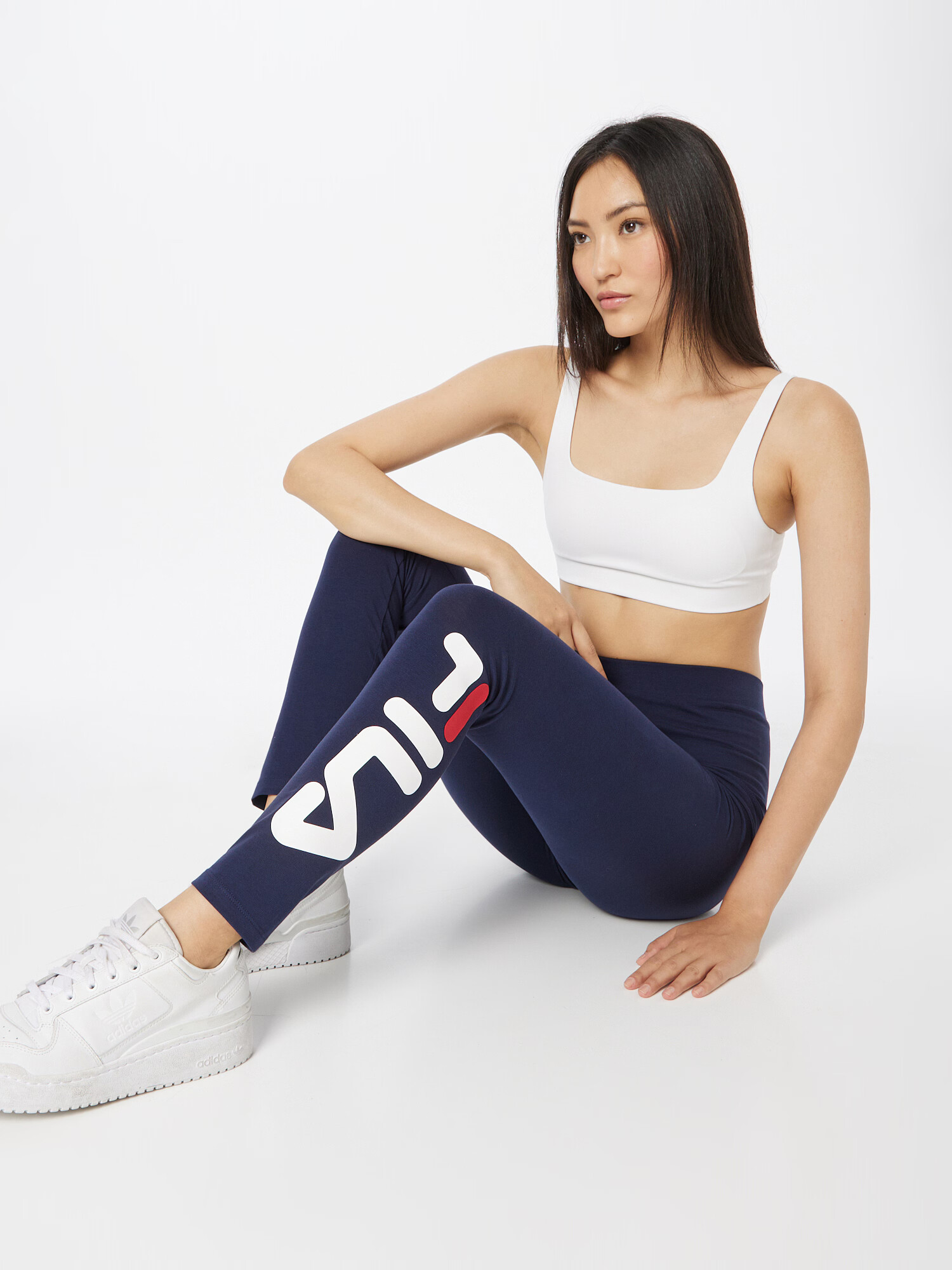 FILA Leggings albastru / alb - Pled.ro