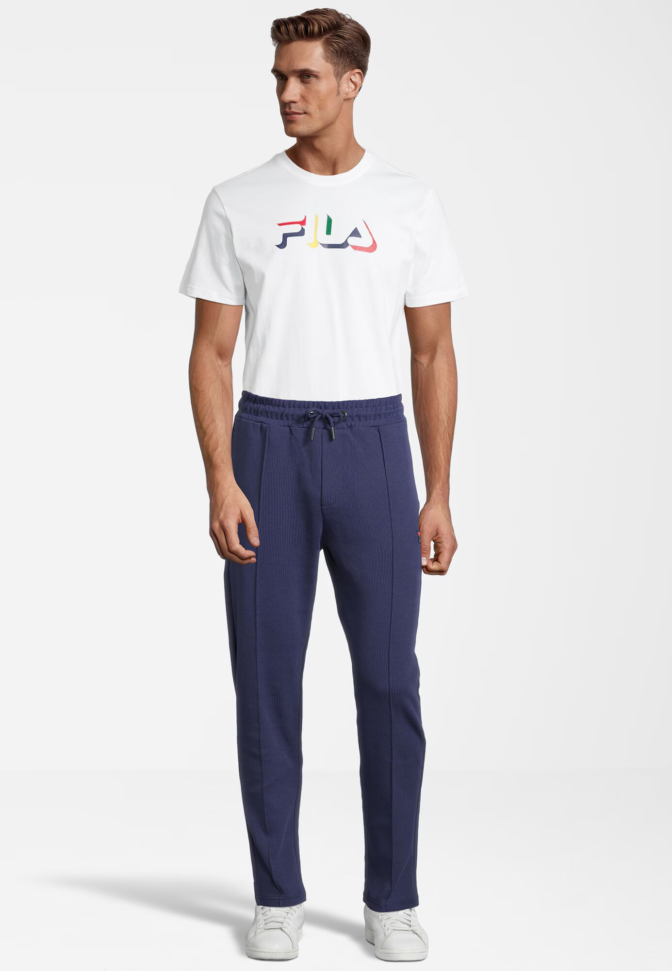 FILA Pantaloni 'Buffalo' bleumarin / roșu / alb - Pled.ro