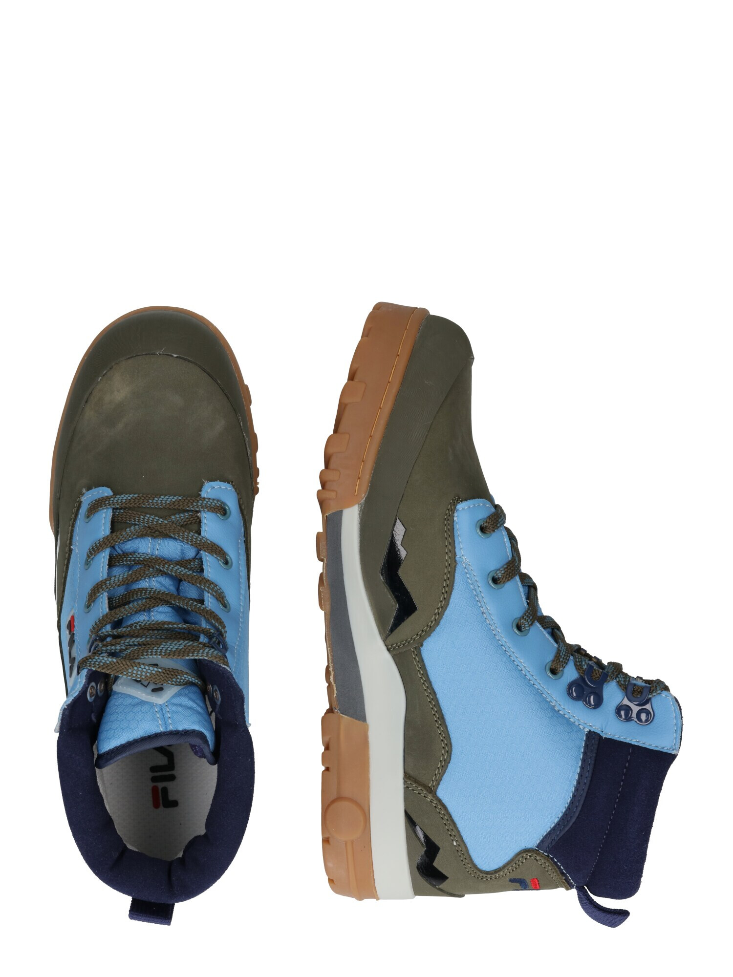 FILA Sneaker înalt 'GRUNGE II' bleumarin / albastru deschis / oliv / negru - Pled.ro