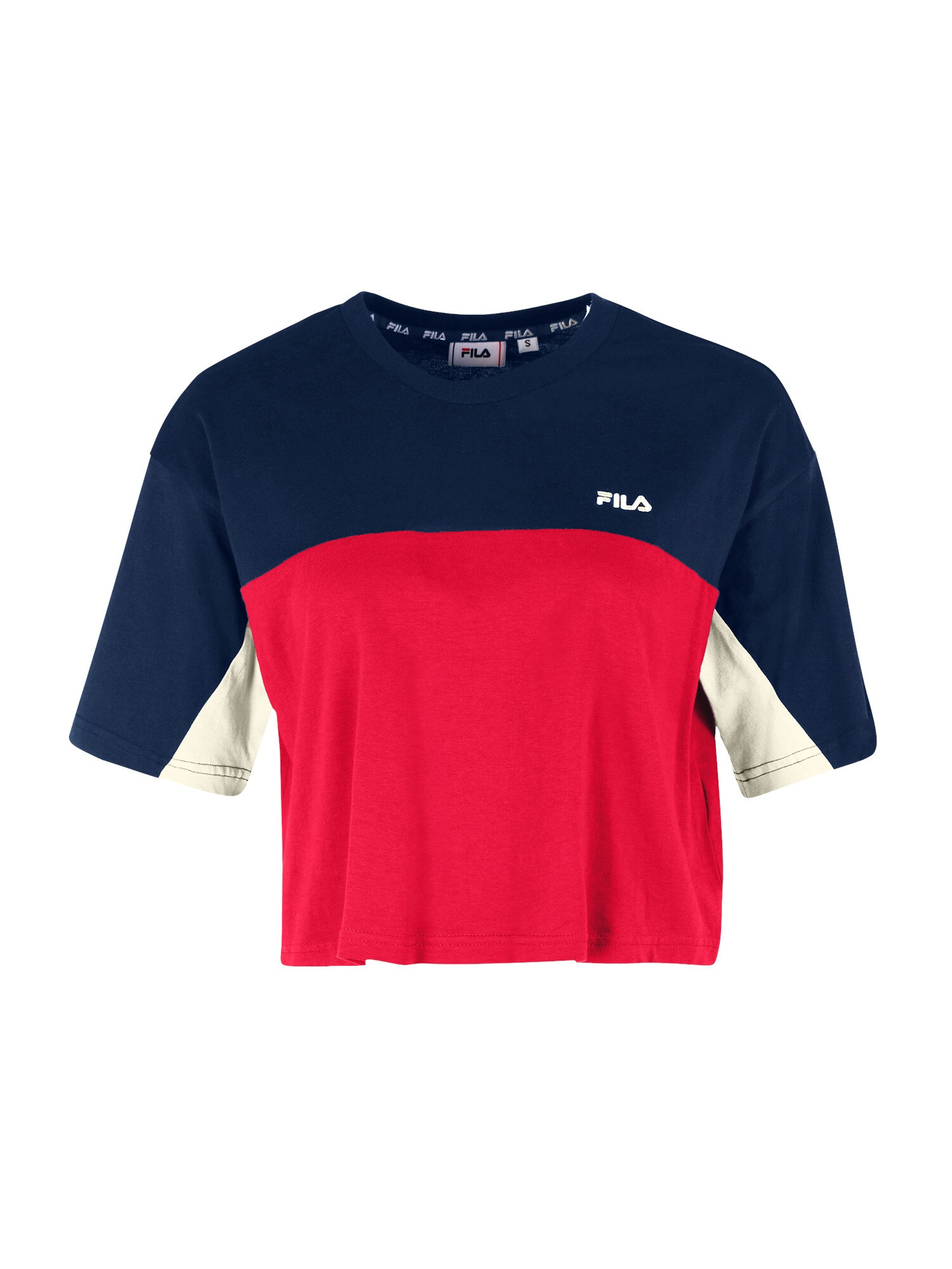 FILA Tricou 'BIRSTEIN' bej / albastru închis / roșu - Pled.ro