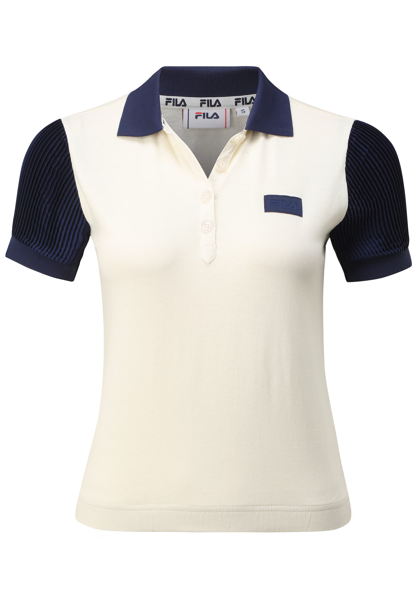 FILA Tricou bleumarin / alb natural - Pled.ro