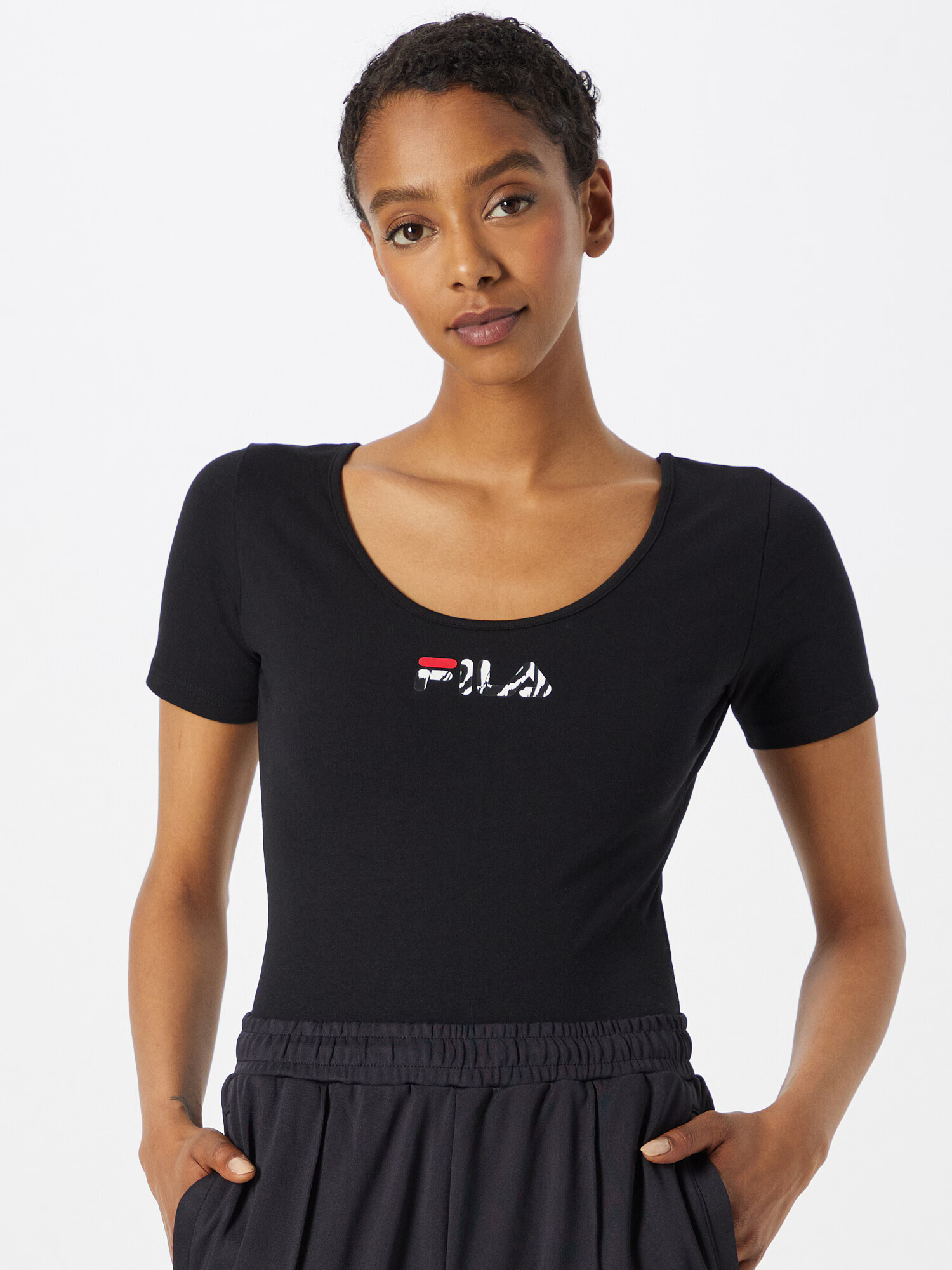 FILA Tricou body 'BELOVAR' gri / roșu / negru / alb - Pled.ro