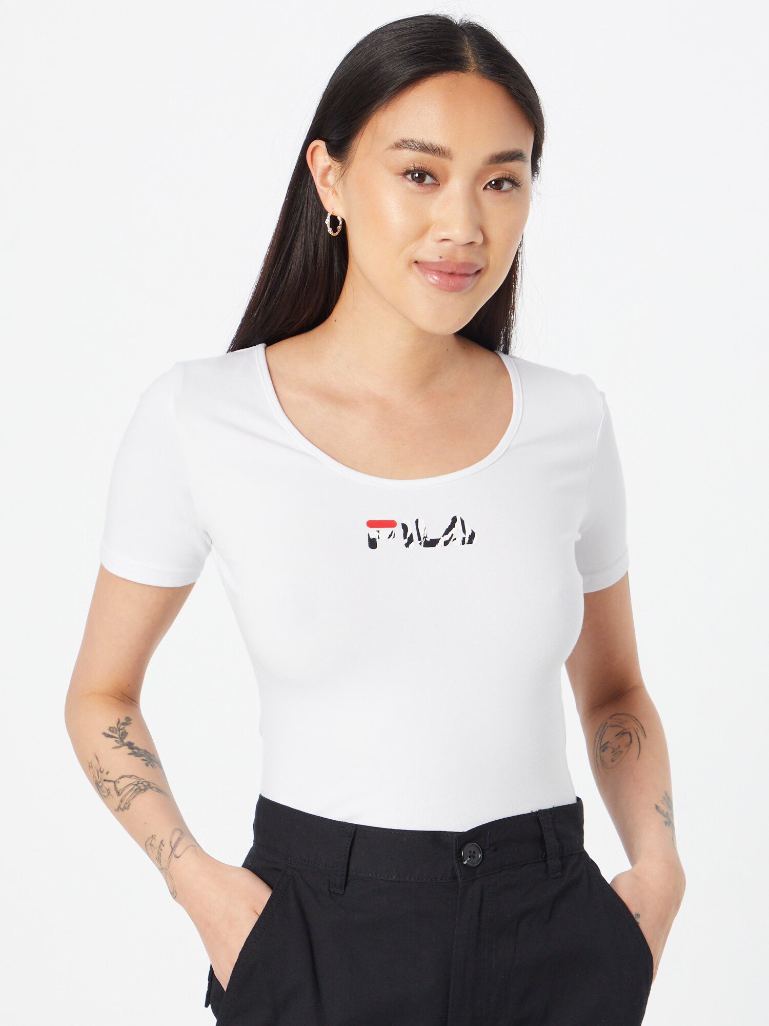 FILA Tricou body 'BELOVAR' roșu / negru / alb - Pled.ro