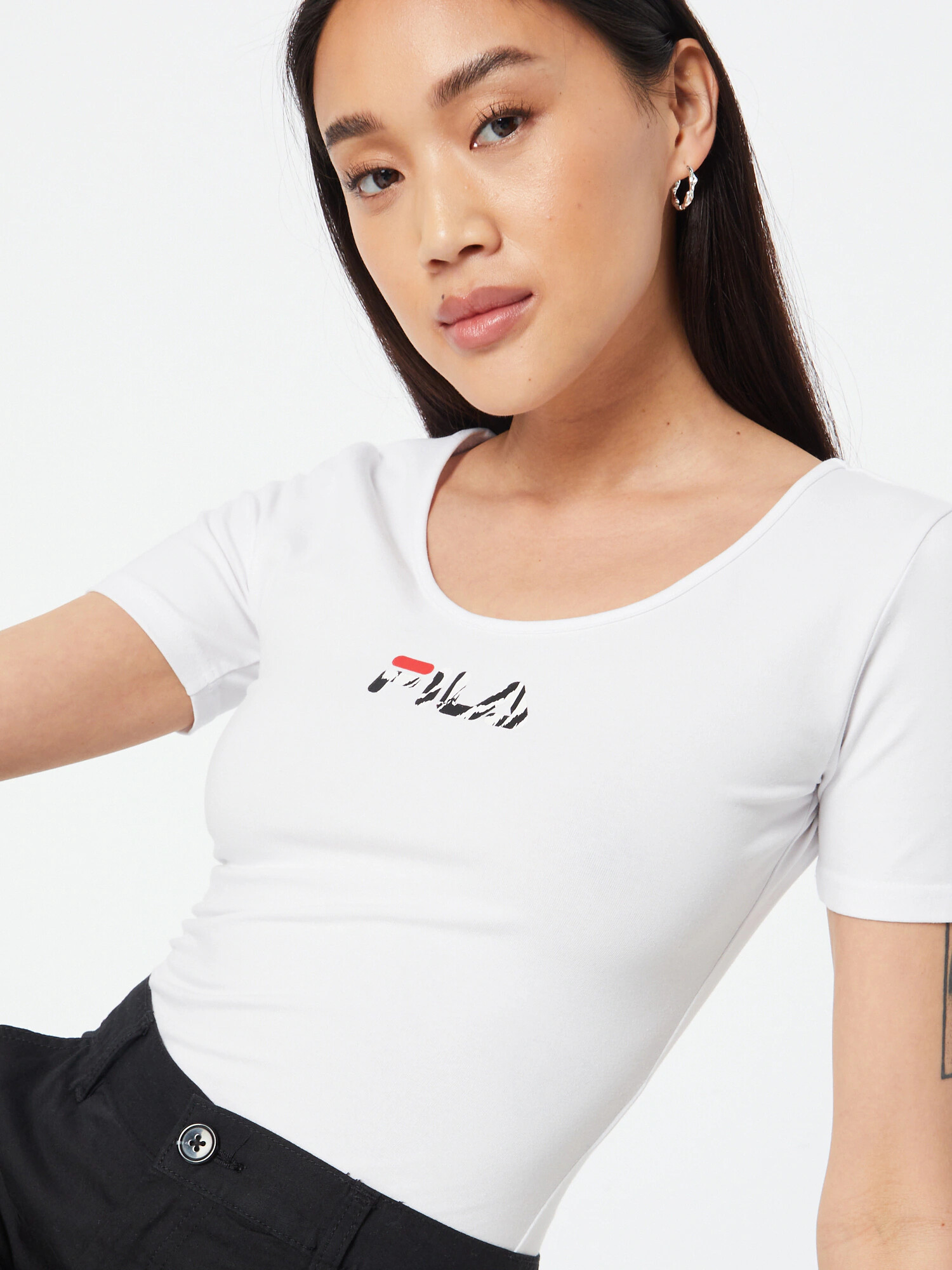 FILA Tricou body 'BELOVAR' roșu / negru / alb - Pled.ro