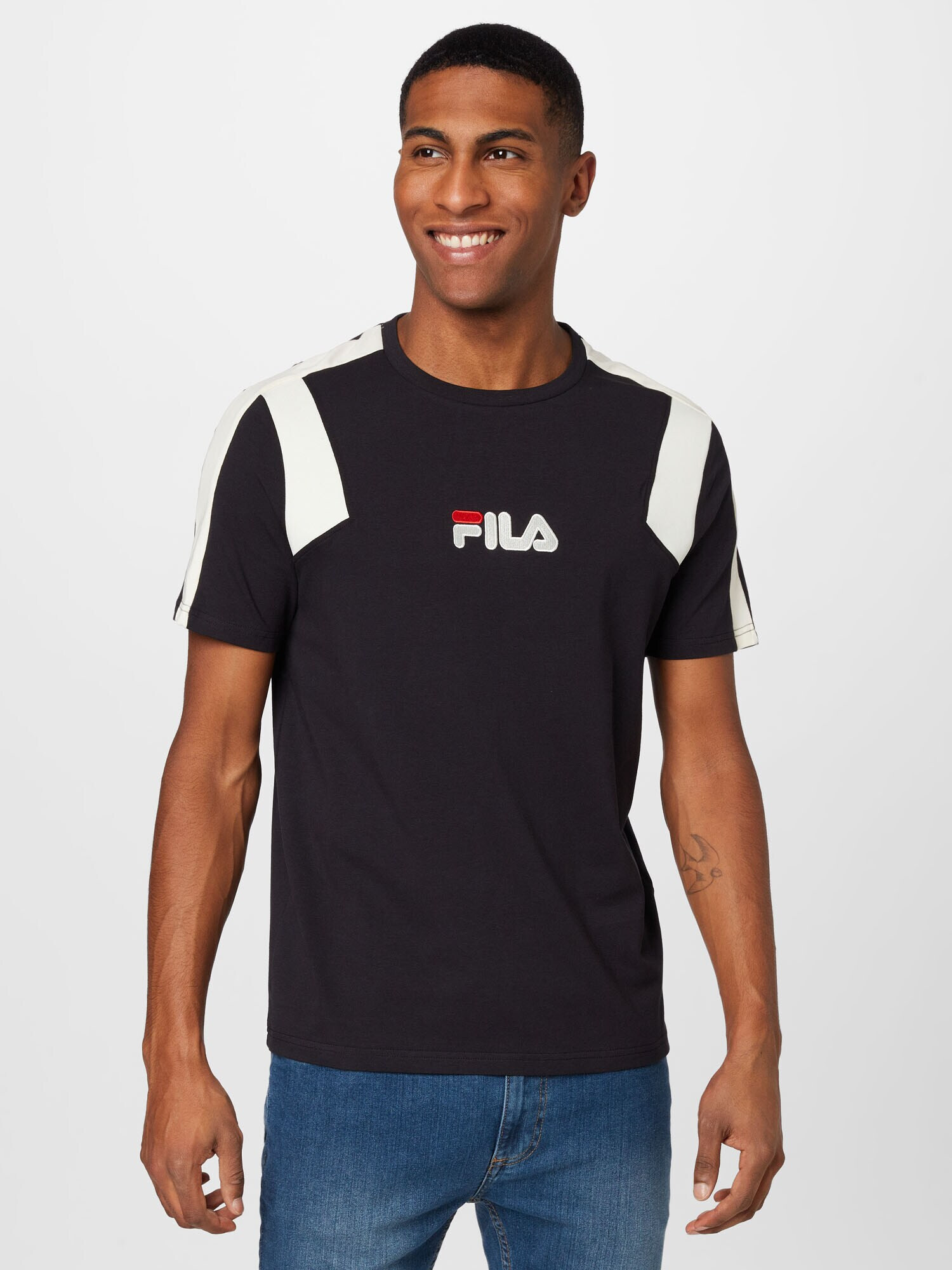 FILA Tricou 'BORMIO' albastru noapte / roșu / alb - Pled.ro