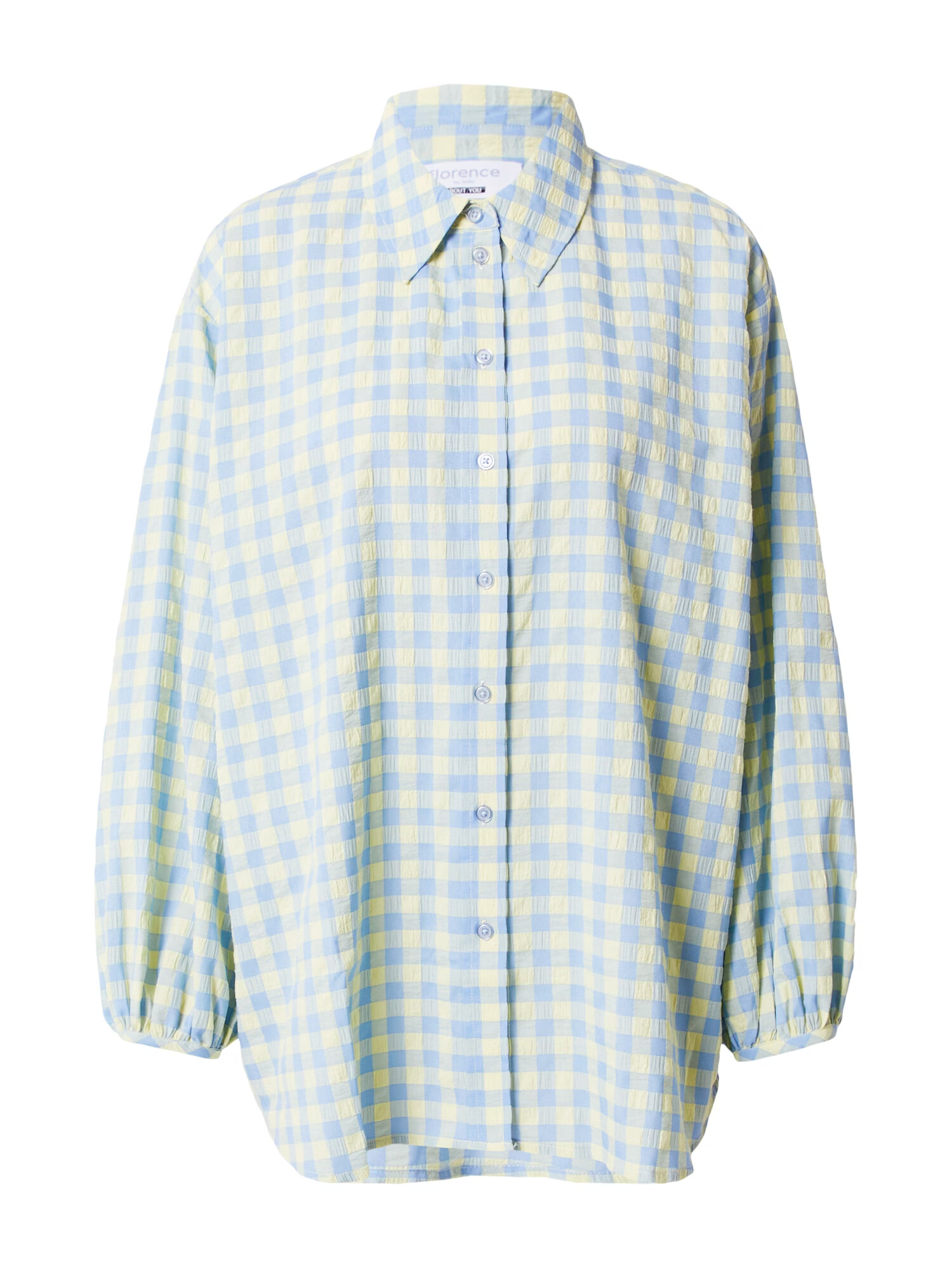 florence by mills exclusive for ABOUT YOU Bluză 'Gingham' albastru / verde neon - Pled.ro