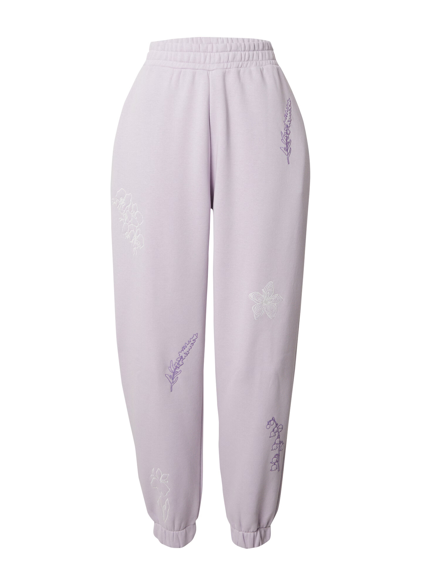 florence by mills exclusive for ABOUT YOU Pantaloni 'Lili' lila / mov liliachiu / alb - Pled.ro