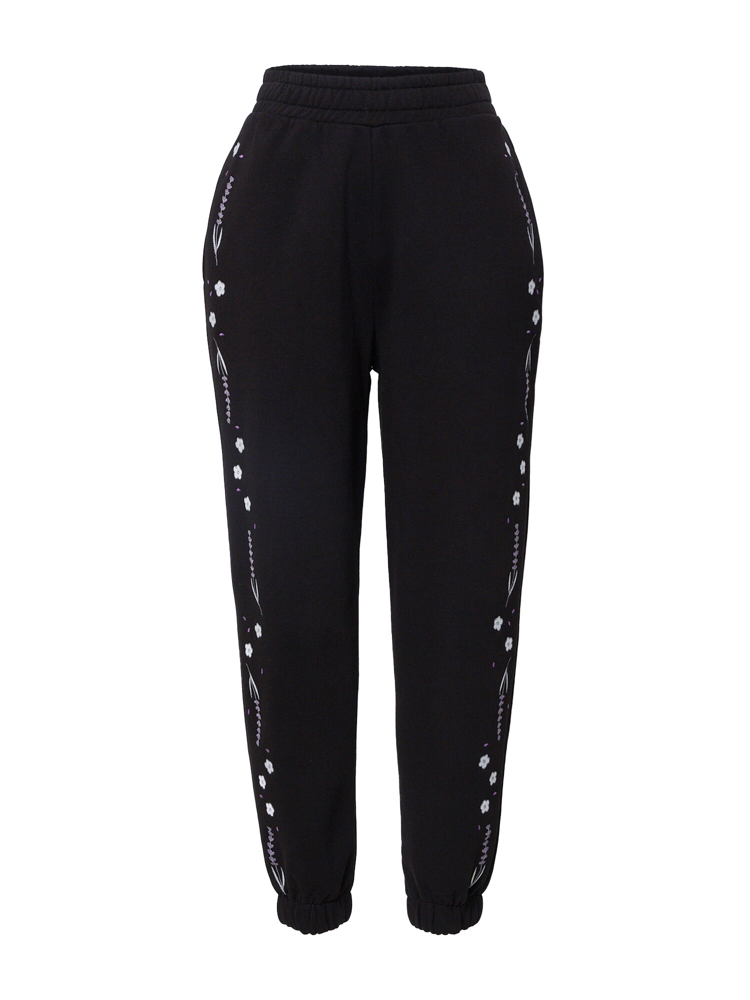 florence by mills exclusive for ABOUT YOU Pantaloni 'Lilli' lila / negru / alb - Pled.ro