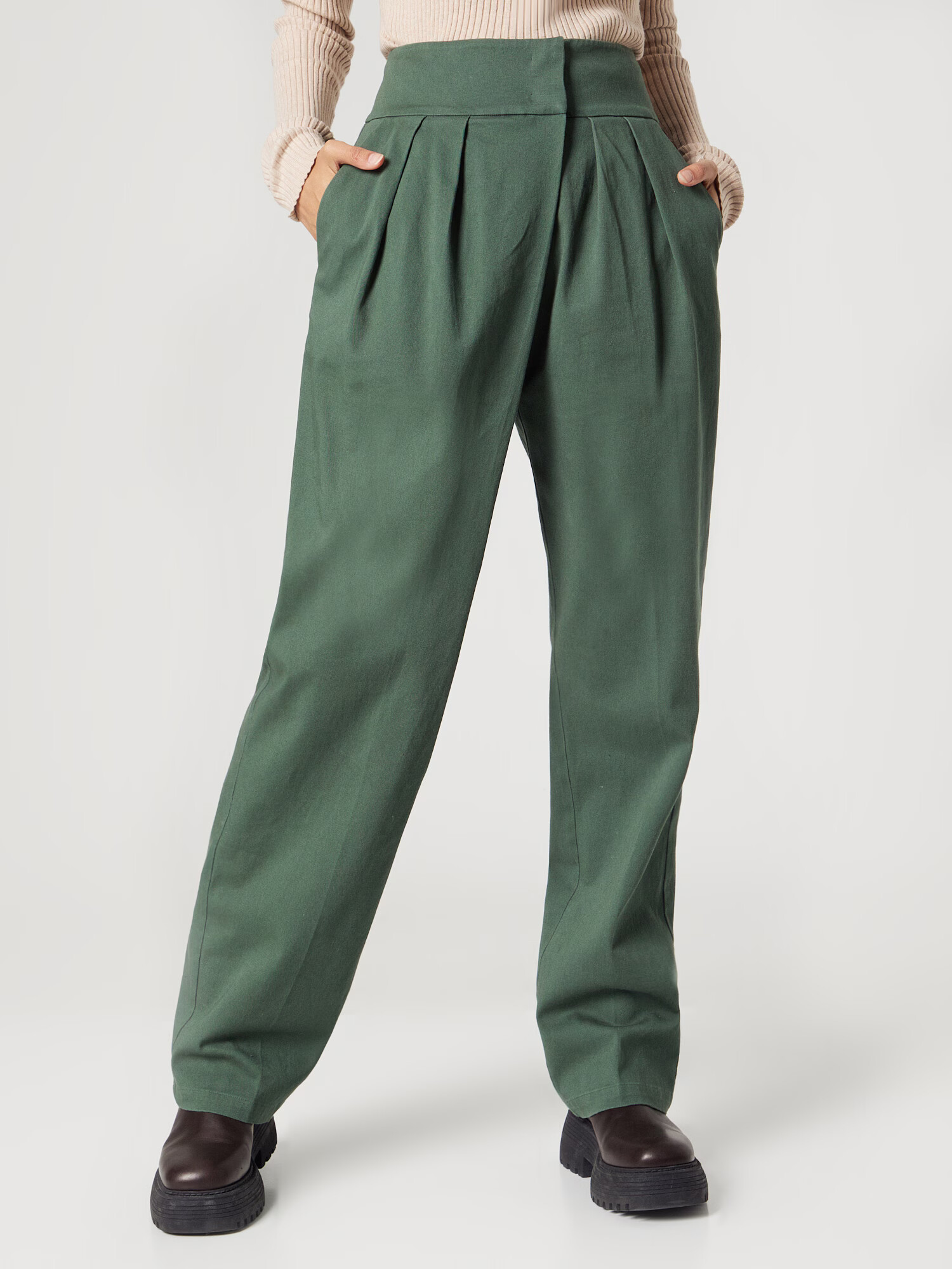 florence by mills exclusive for ABOUT YOU Pantaloni 'Viola' verde închis - Pled.ro