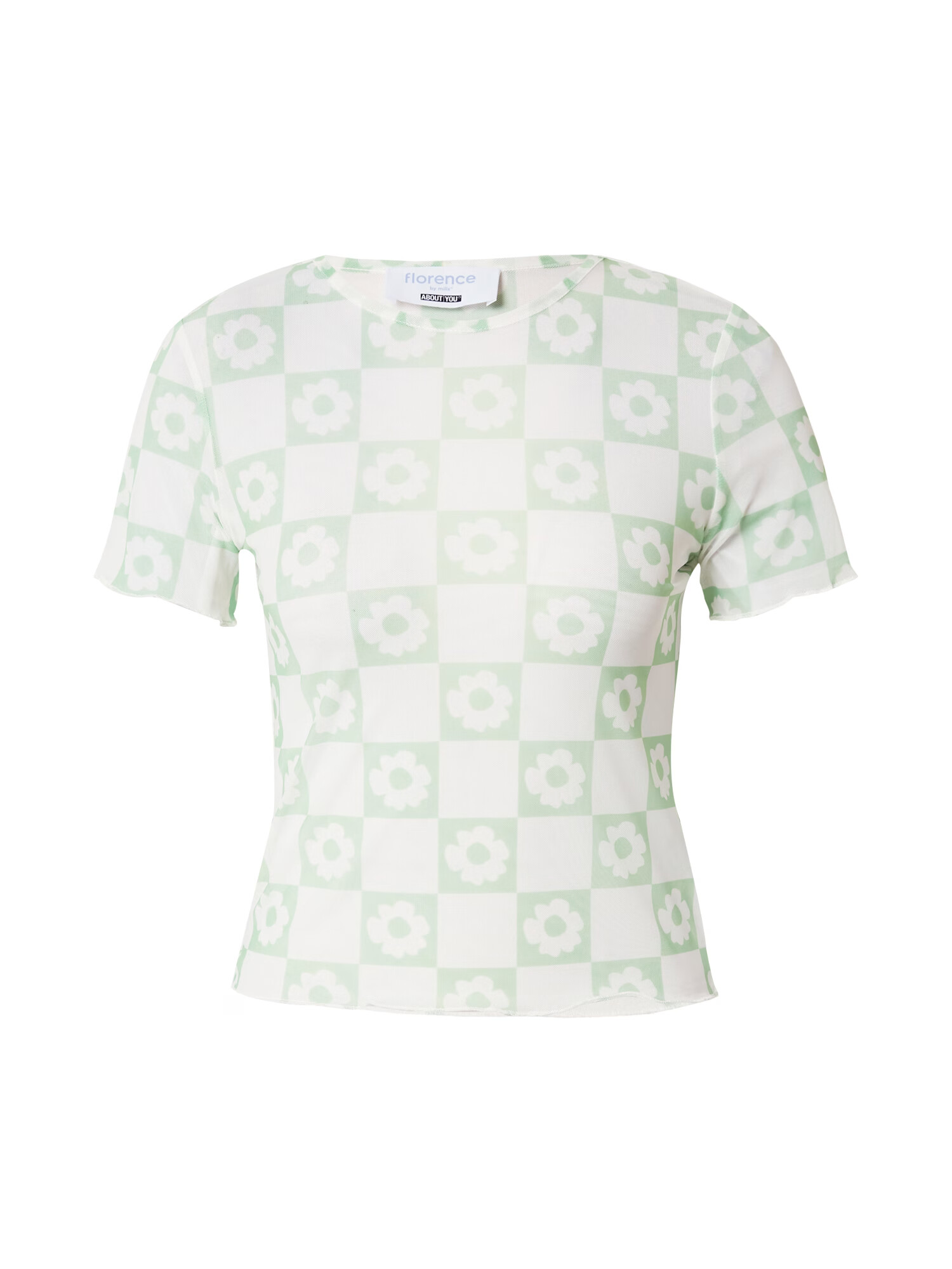 florence by mills exclusive for ABOUT YOU Tricou 'Drizzle' verde / alb - Pled.ro