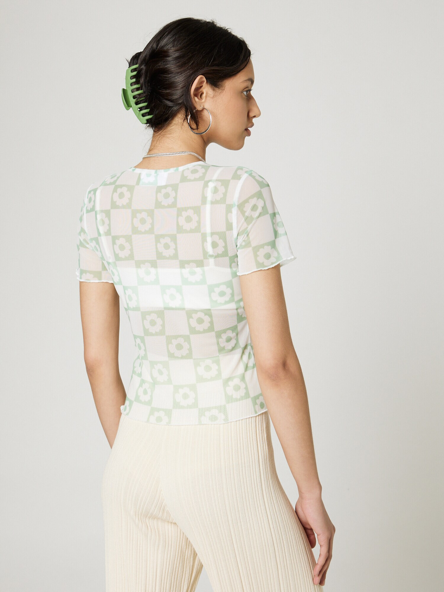 florence by mills exclusive for ABOUT YOU Tricou 'Drizzle' verde / alb - Pled.ro