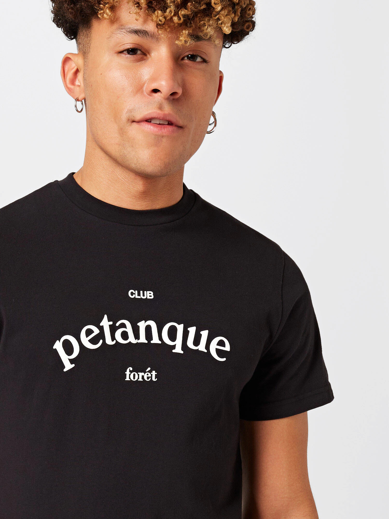 forét Tricou 'PETANQUE' negru / alb - Pled.ro