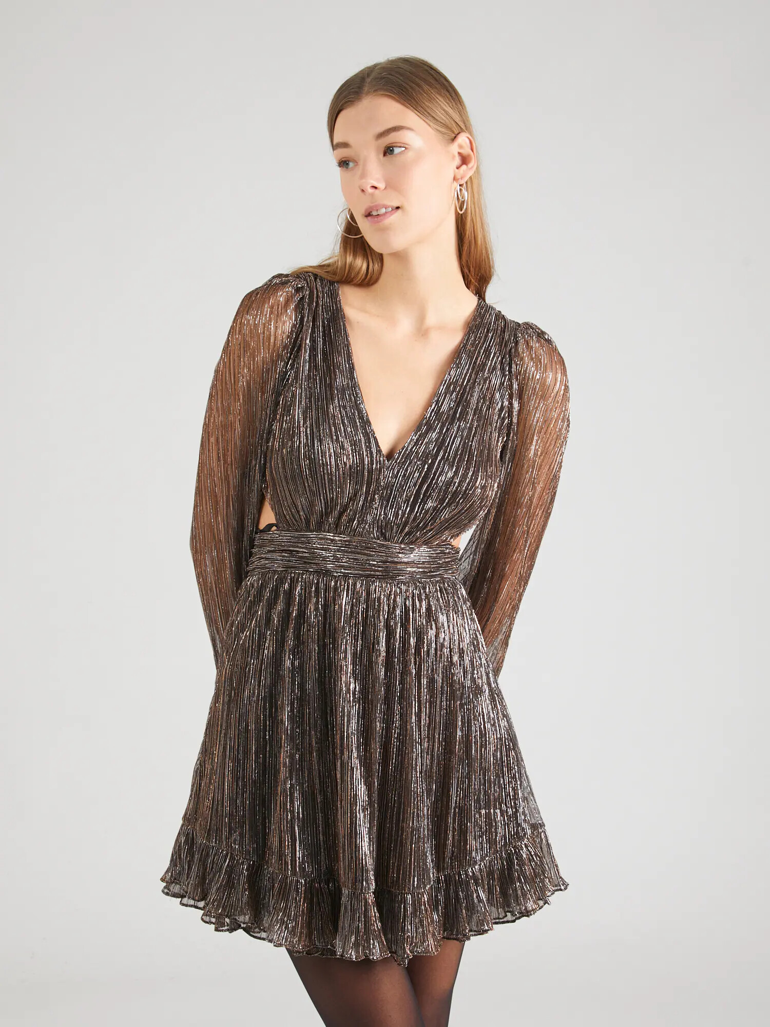 Forever New Rochie de cocktail 'Kinsleigh' bronz / argintiu - Pled.ro