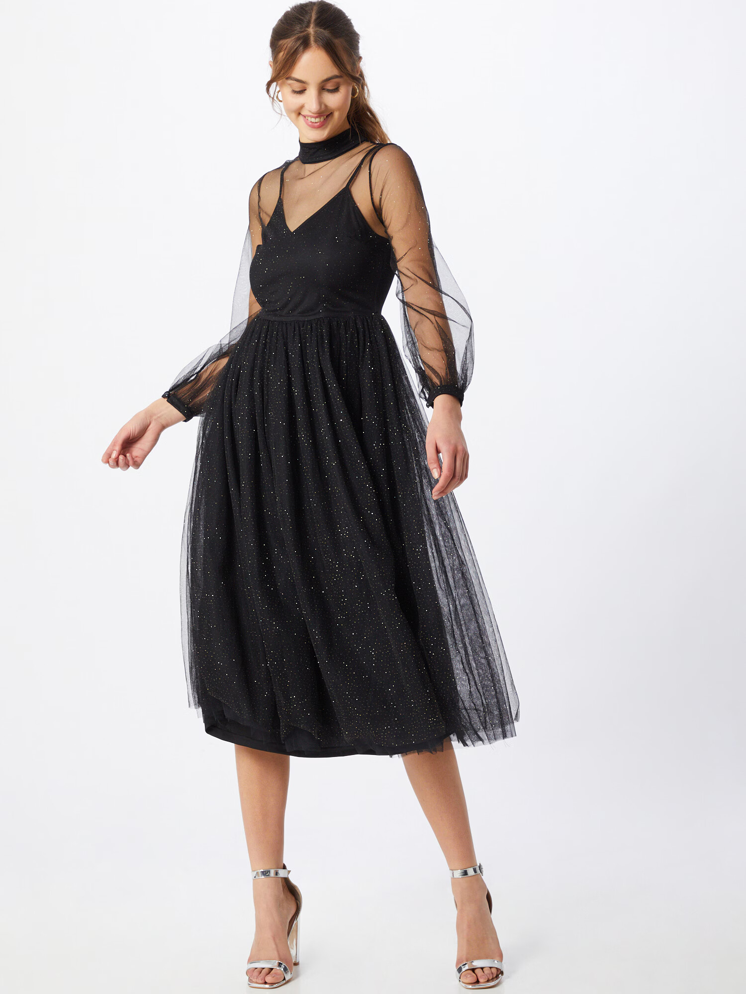 Forever Unique Rochie 'Midi' auriu / negru - Pled.ro