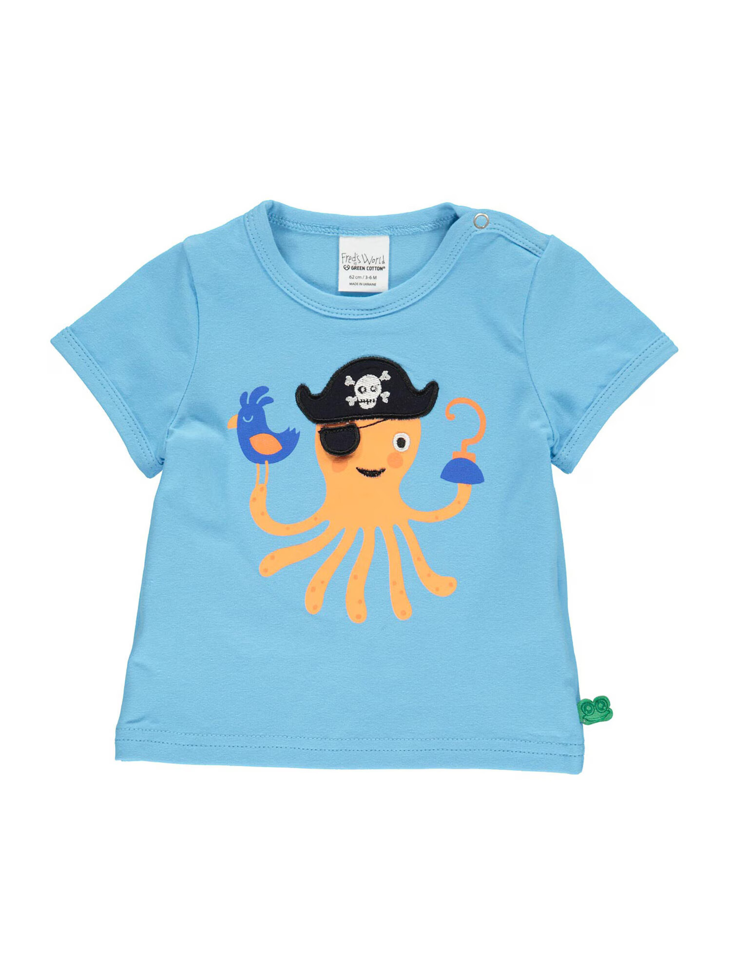 Fred's World by GREEN COTTON Tricou 'Hello Captain ' bleumarin / albastru deschis / portocaliu / negru - Pled.ro