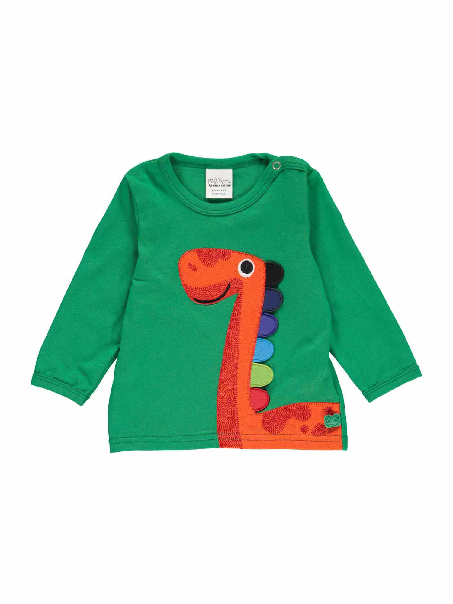 Fred's World by GREEN COTTON Tricou 'Hello Dino' bleumarin / verde / portocaliu - Pled.ro