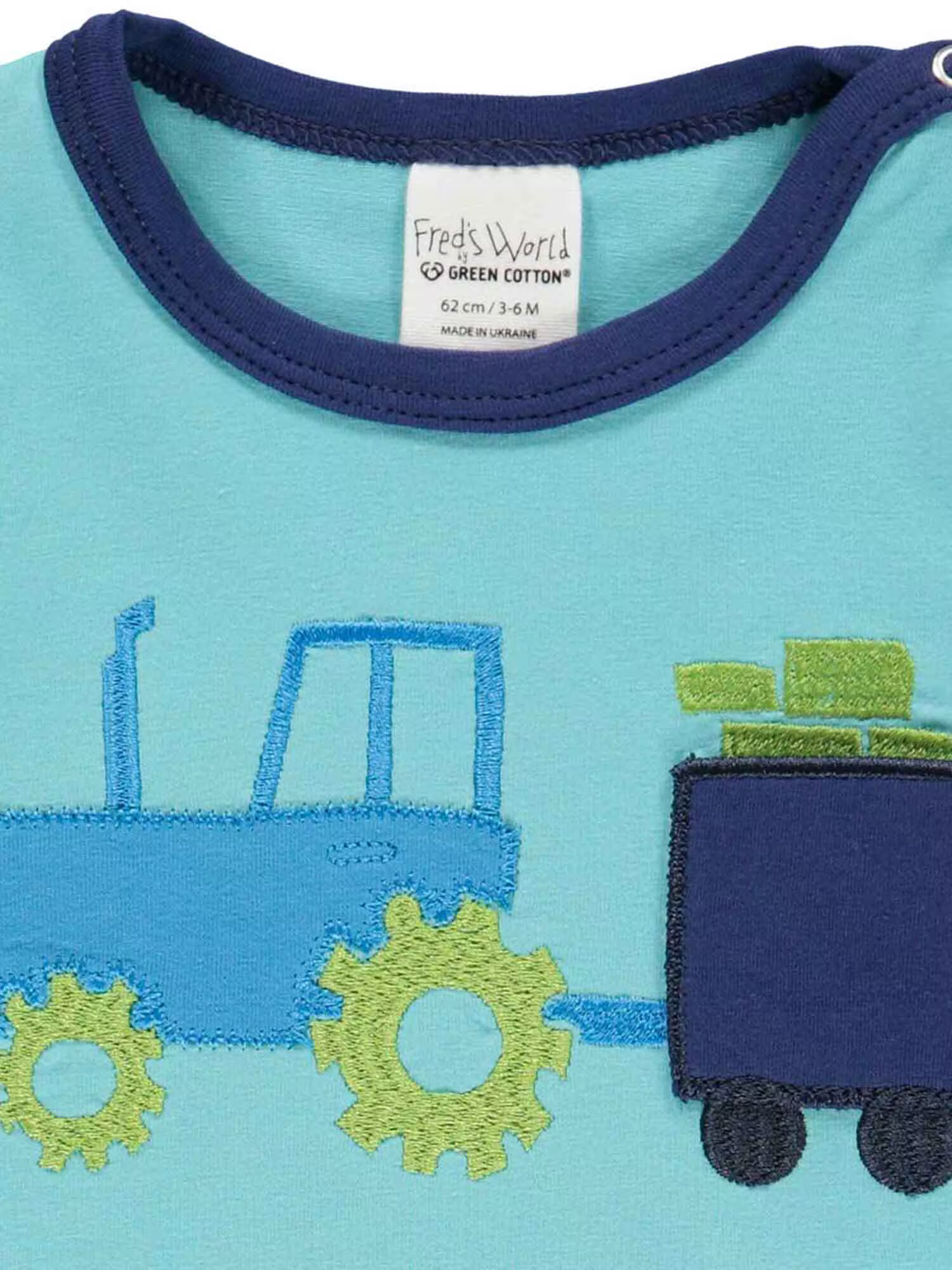 Fred's World by GREEN COTTON Tricou turcoaz / albastru ultramarin / albastru deschis / verde măr - Pled.ro