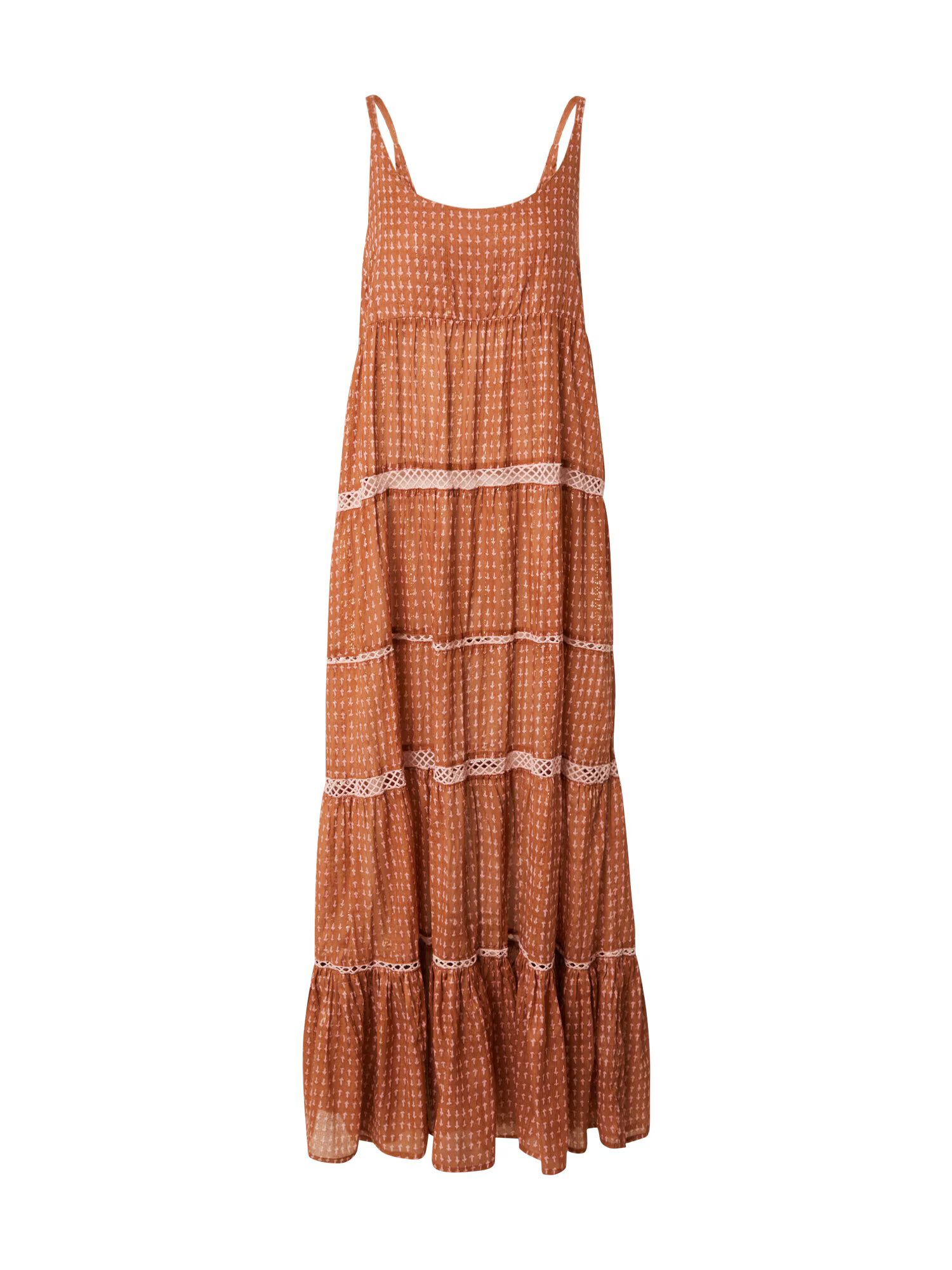 Free People Rochie de vară maro caramel / roz pastel - Pled.ro