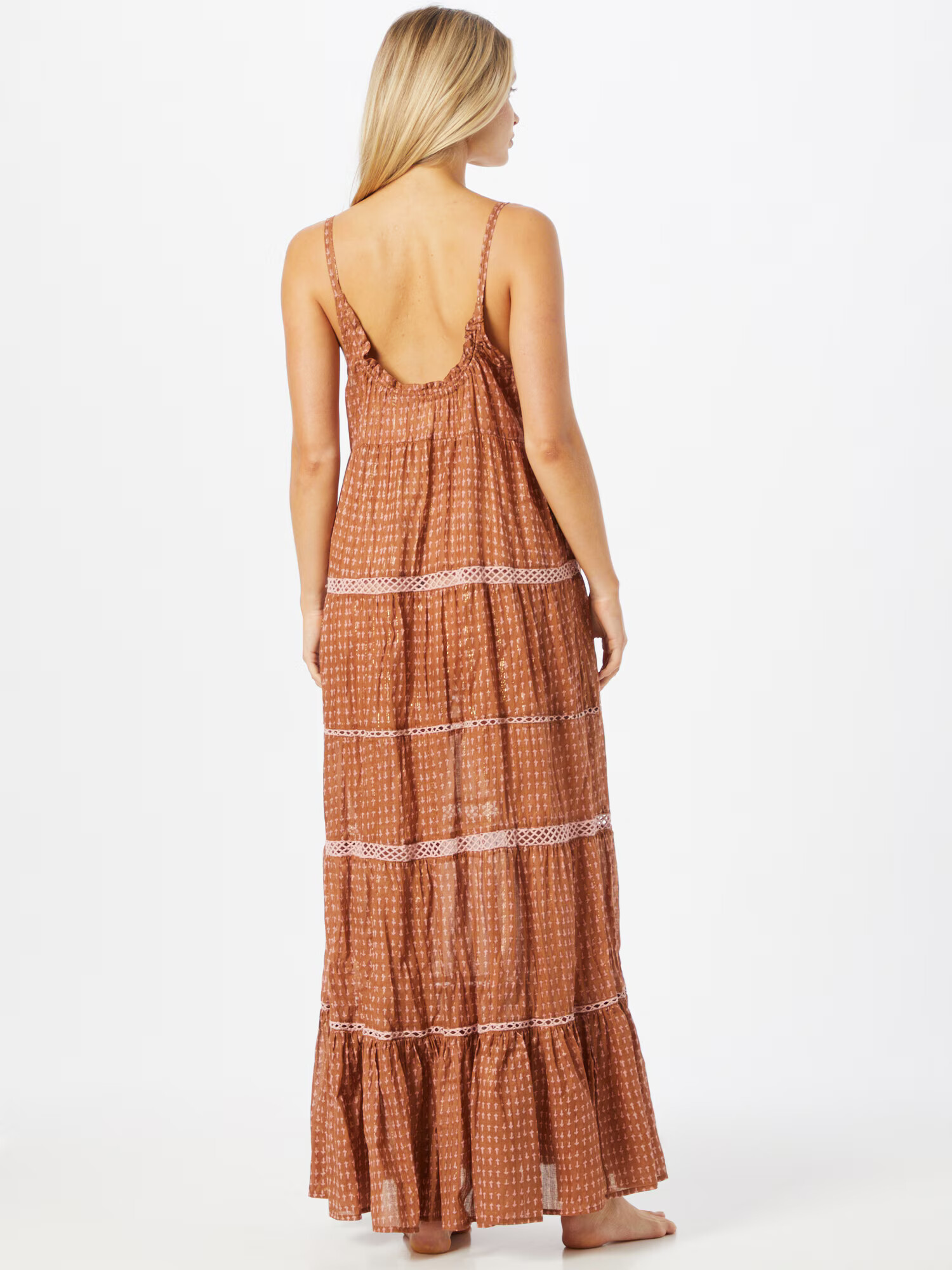 Free People Rochie de vară maro caramel / roz pastel - Pled.ro