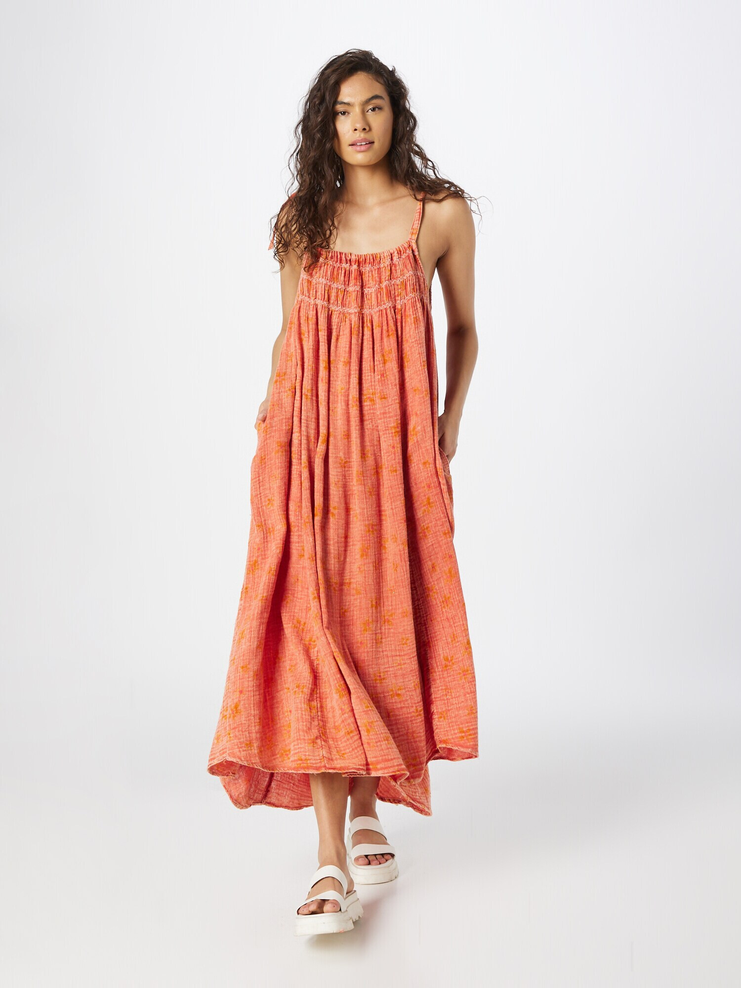 Free People Rochie roșu orange - Pled.ro