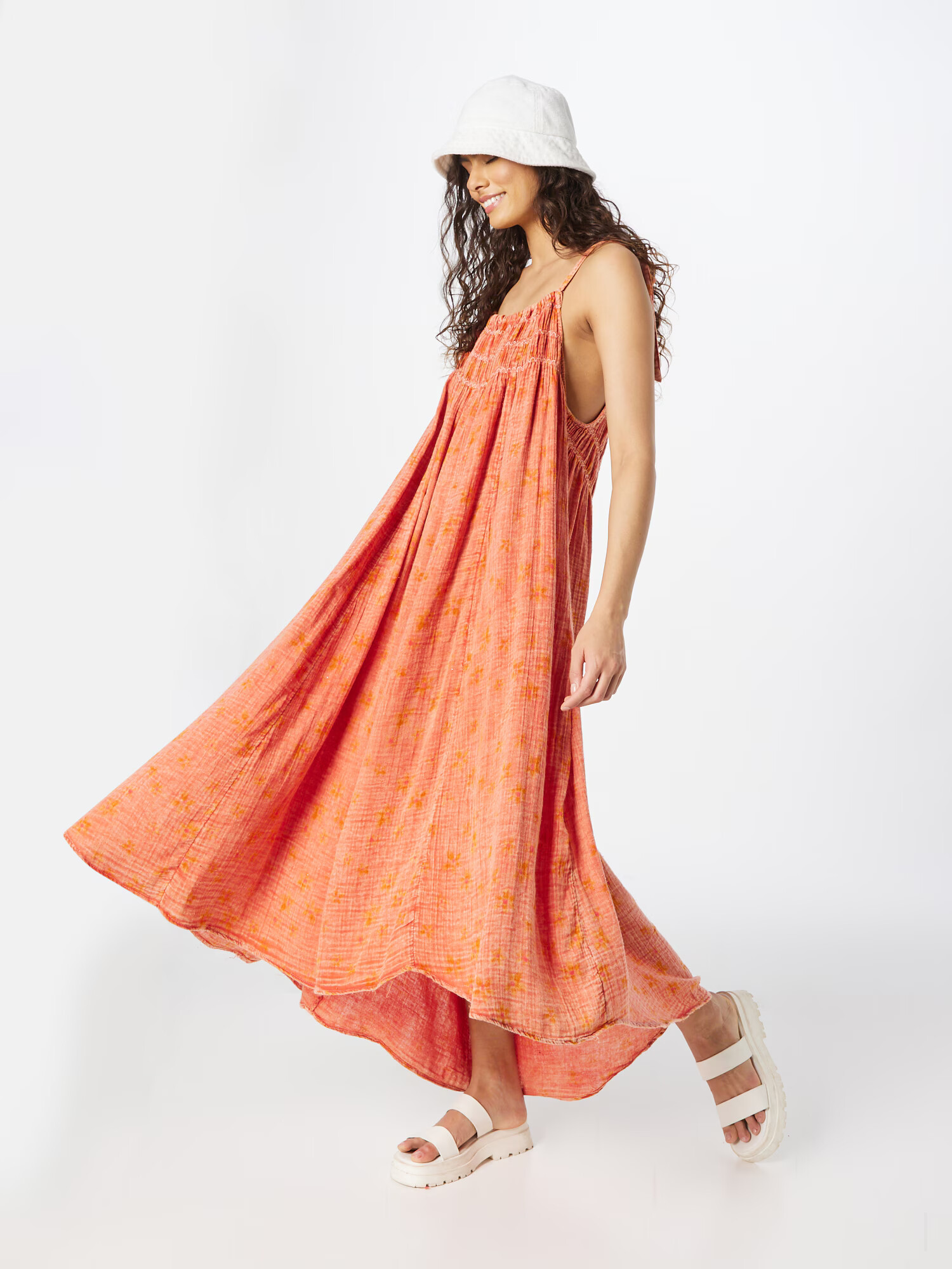 Free People Rochie roșu orange - Pled.ro