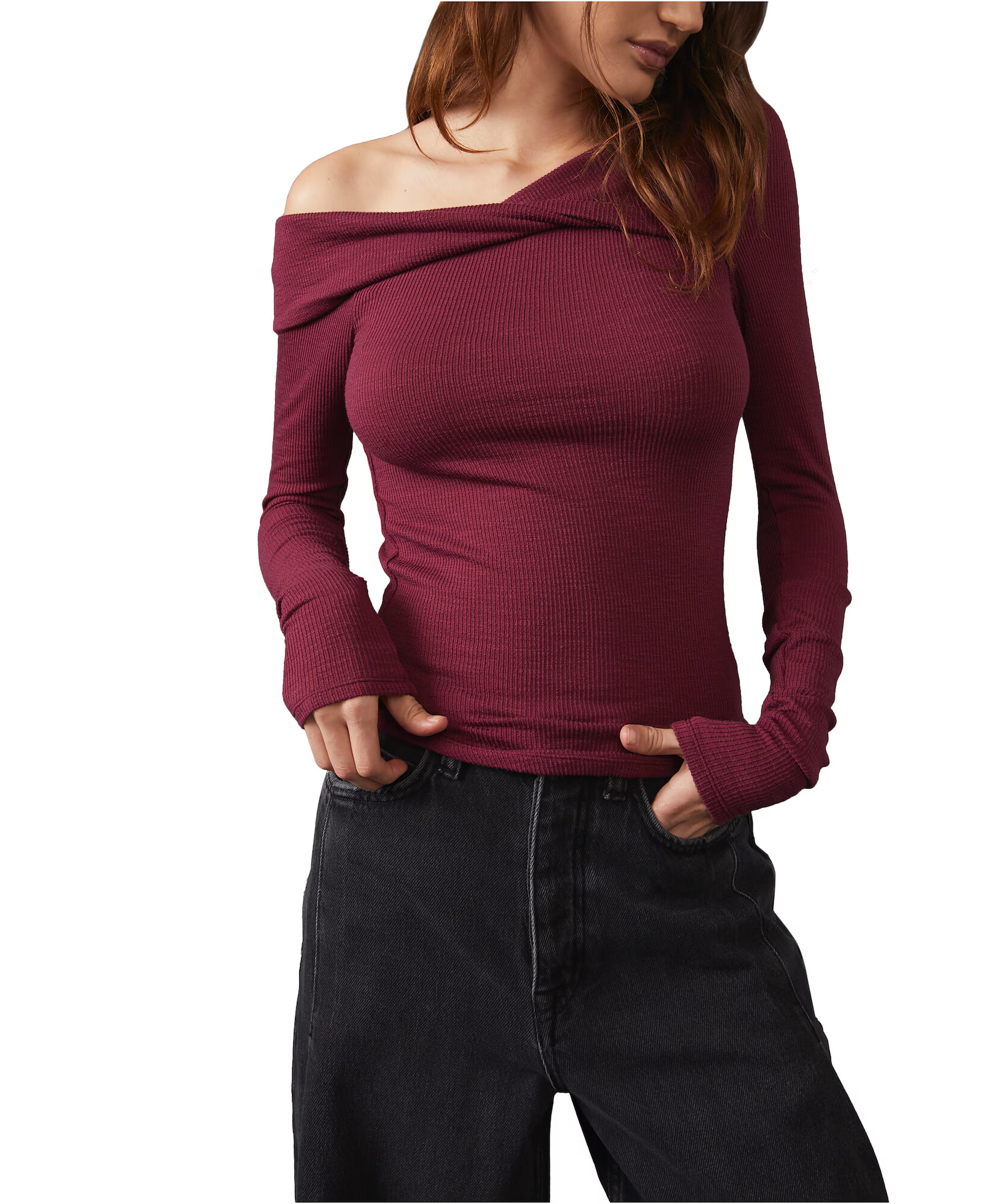 Free People Tricou 'ADDIE' roșu bordeaux - Pled.ro