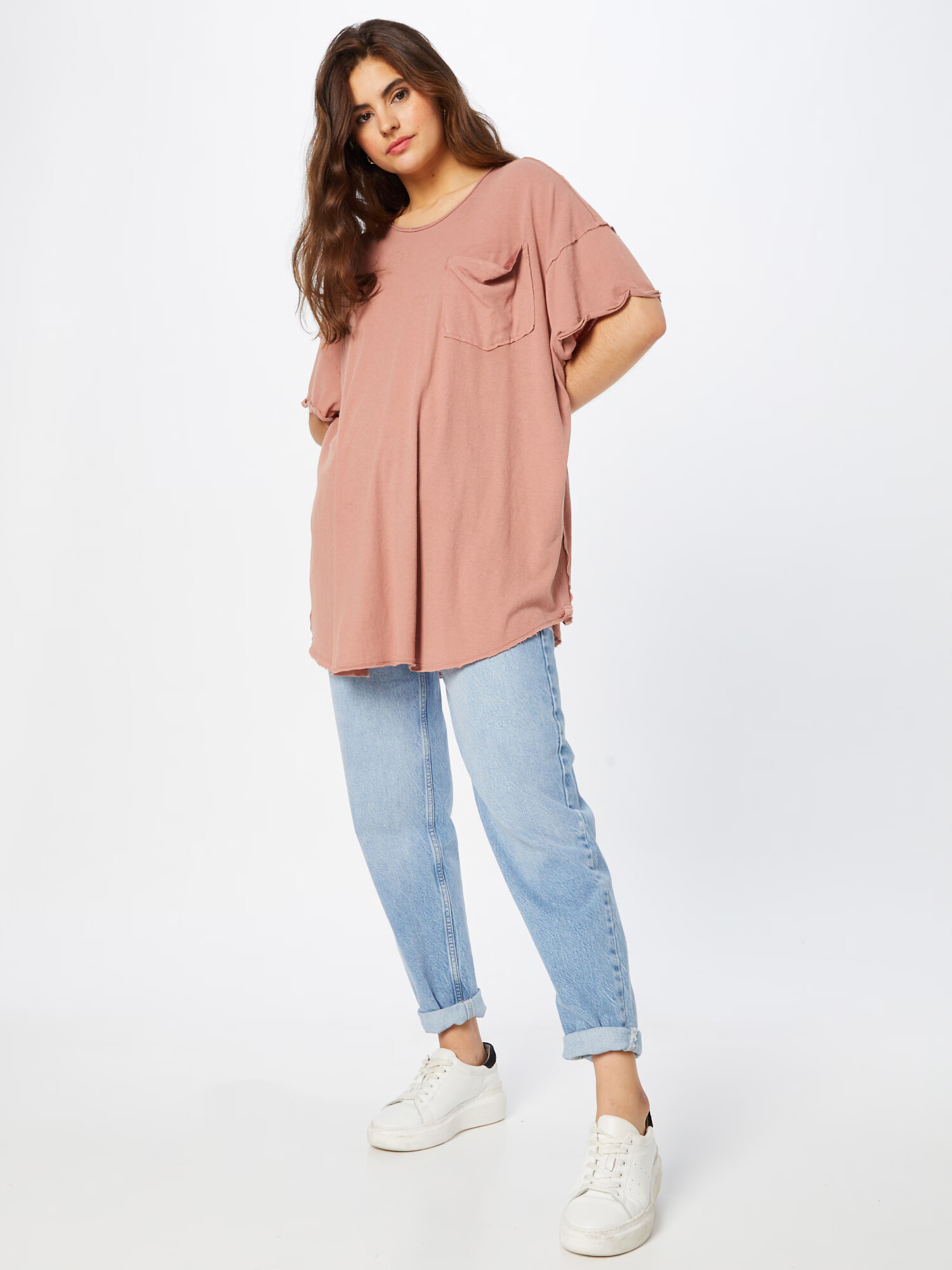 Free People Tricou supradimensional 'TAKE IT EASY' roz pal - Pled.ro