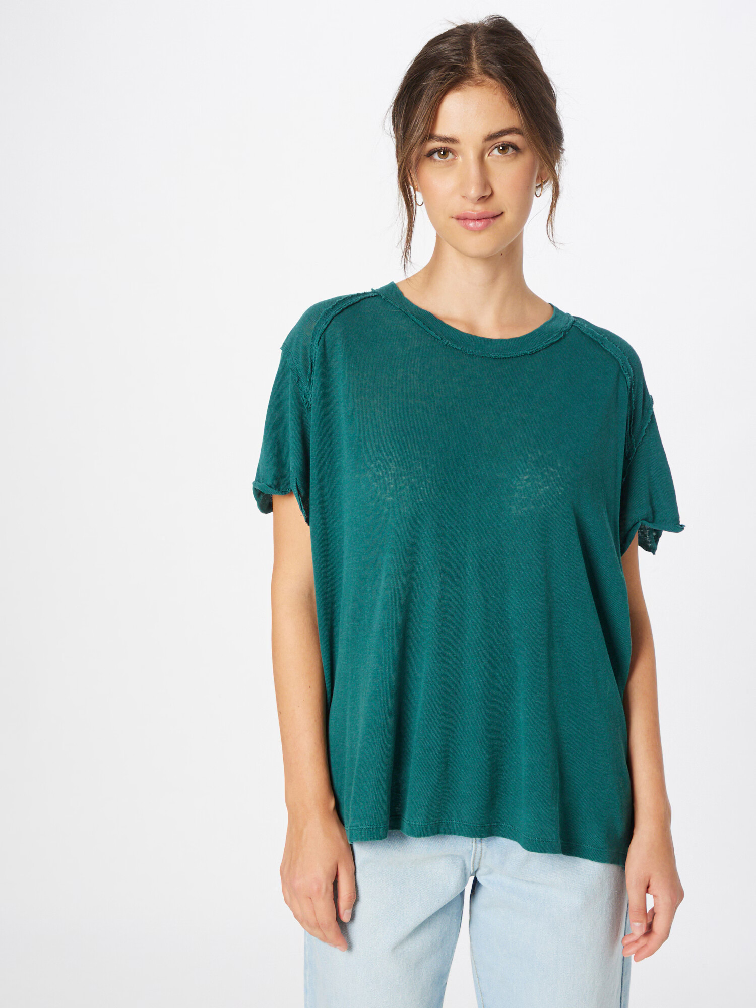 Free People Tricou verde smarald - Pled.ro