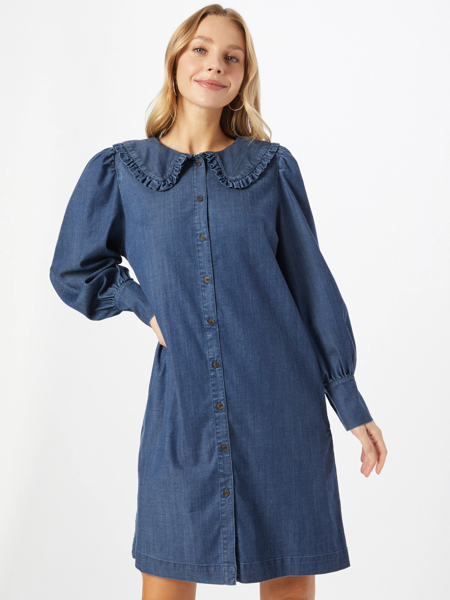 Freequent Rochie tip bluză 'FIA' albastru denim - Pled.ro