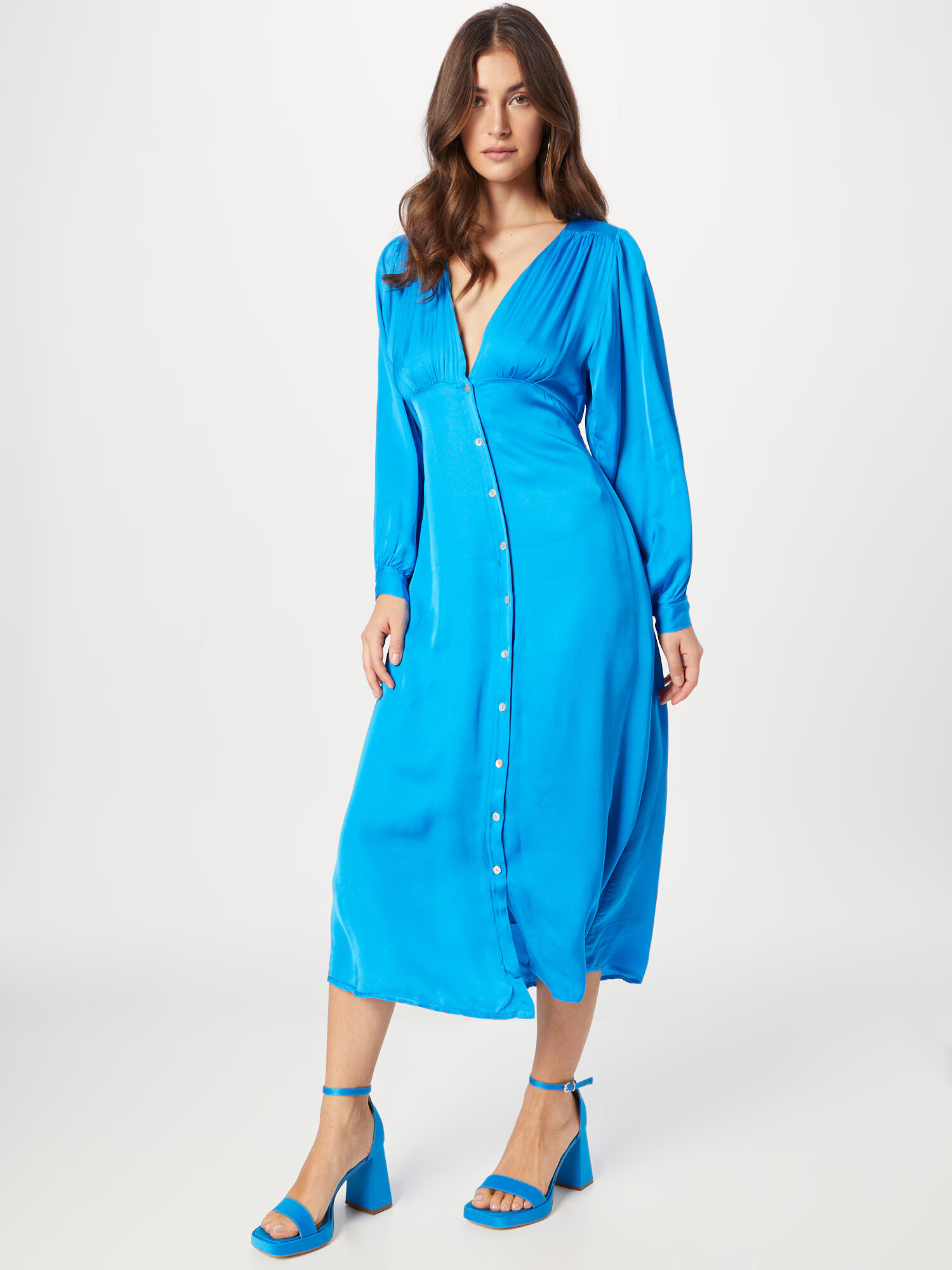 FRNCH PARIS Rochie tip bluză 'HOLY' azur - Pled.ro