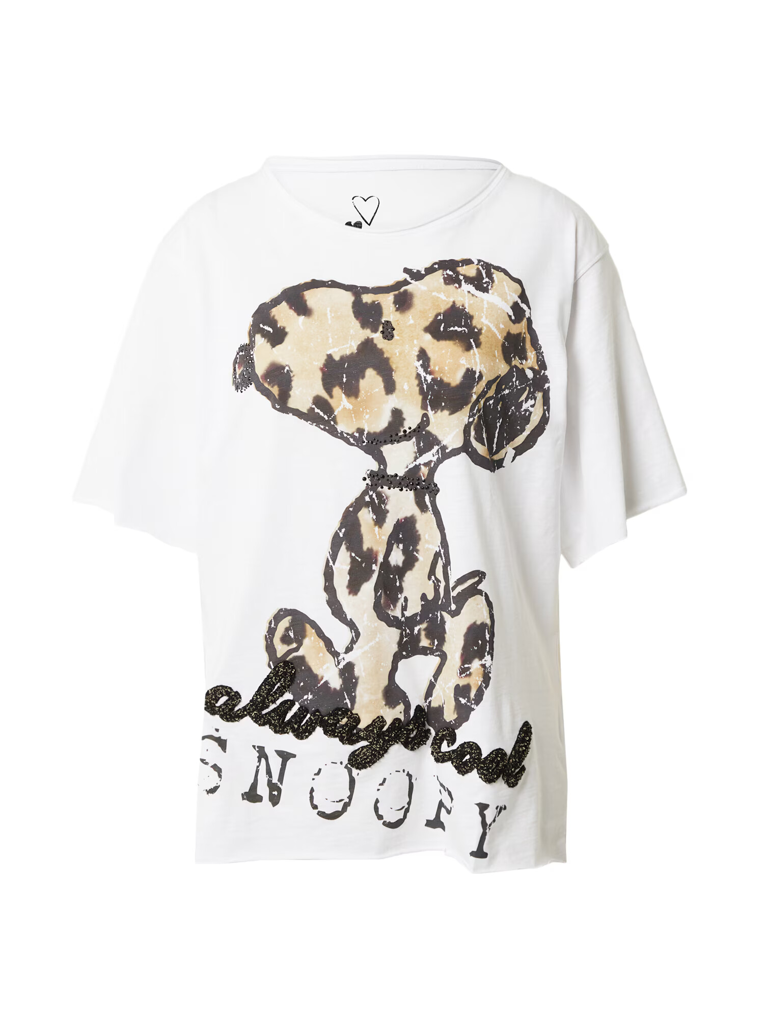 Frogbox Tricou supradimensional 'Snoopy Leo' bej / negru / alb - Pled.ro