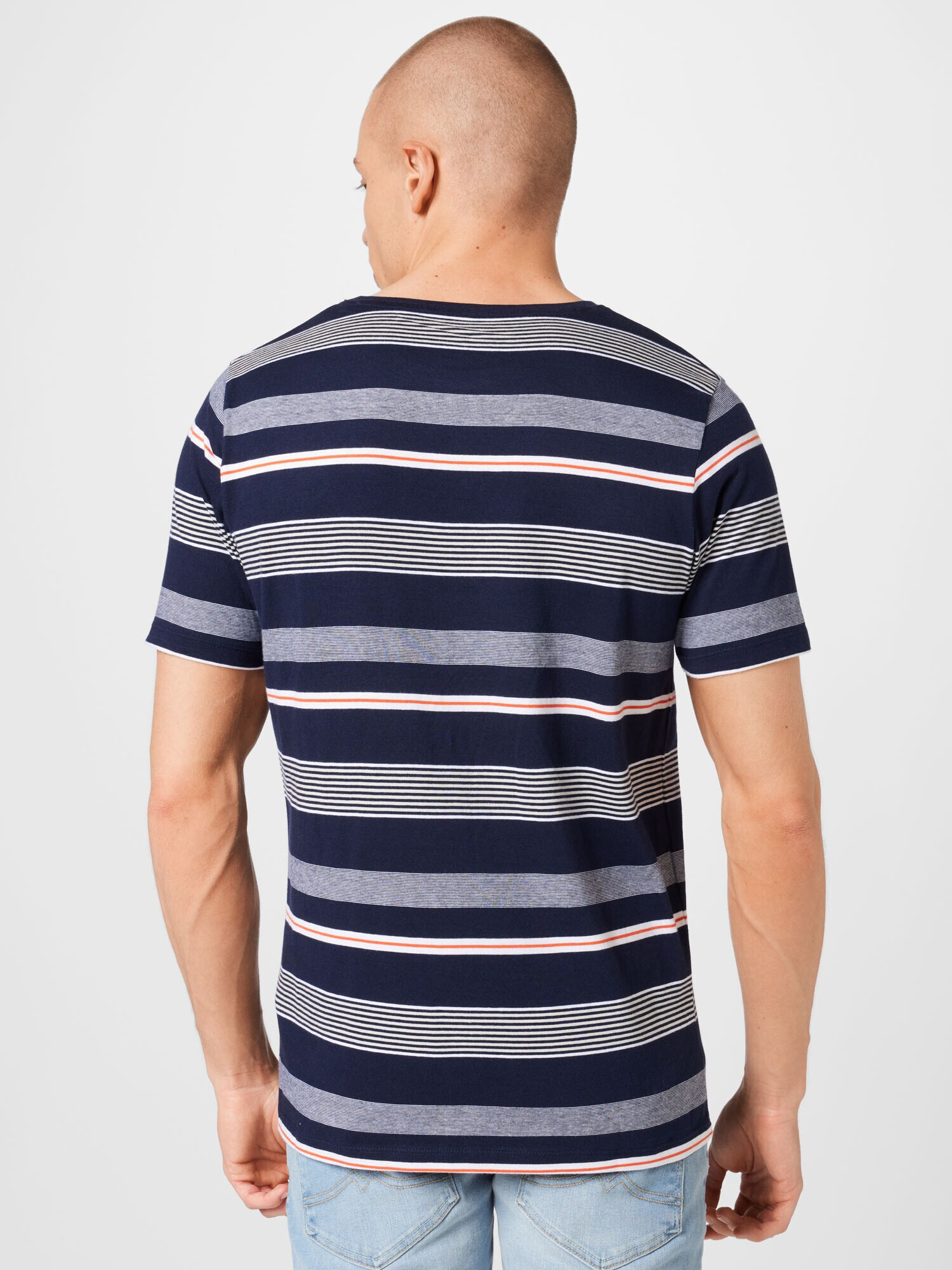 FYNCH-HATTON Tricou bleumarin / gri / portocaliu / alb - Pled.ro