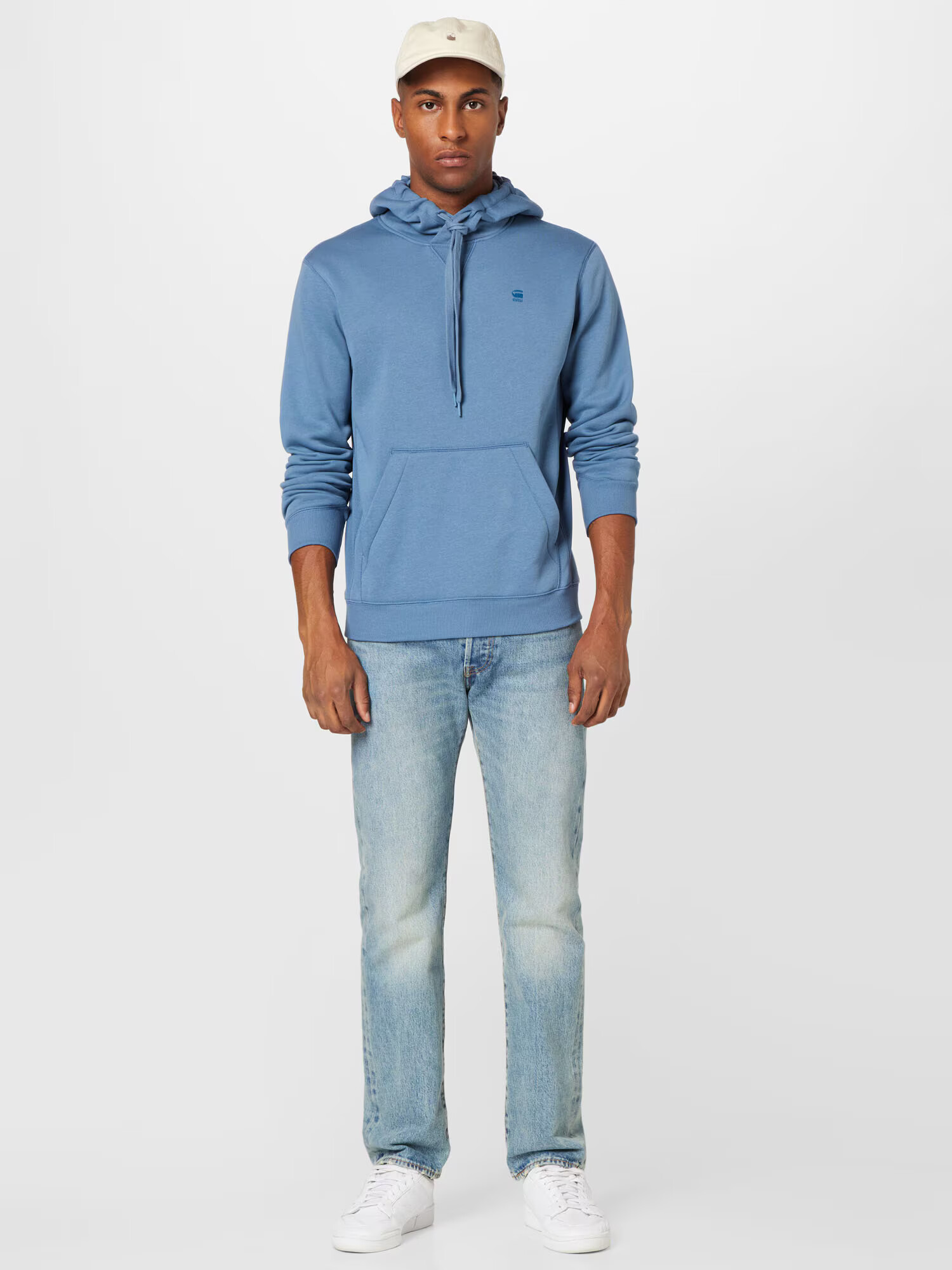 G-Star RAW Bluză de molton albastru pastel - Pled.ro