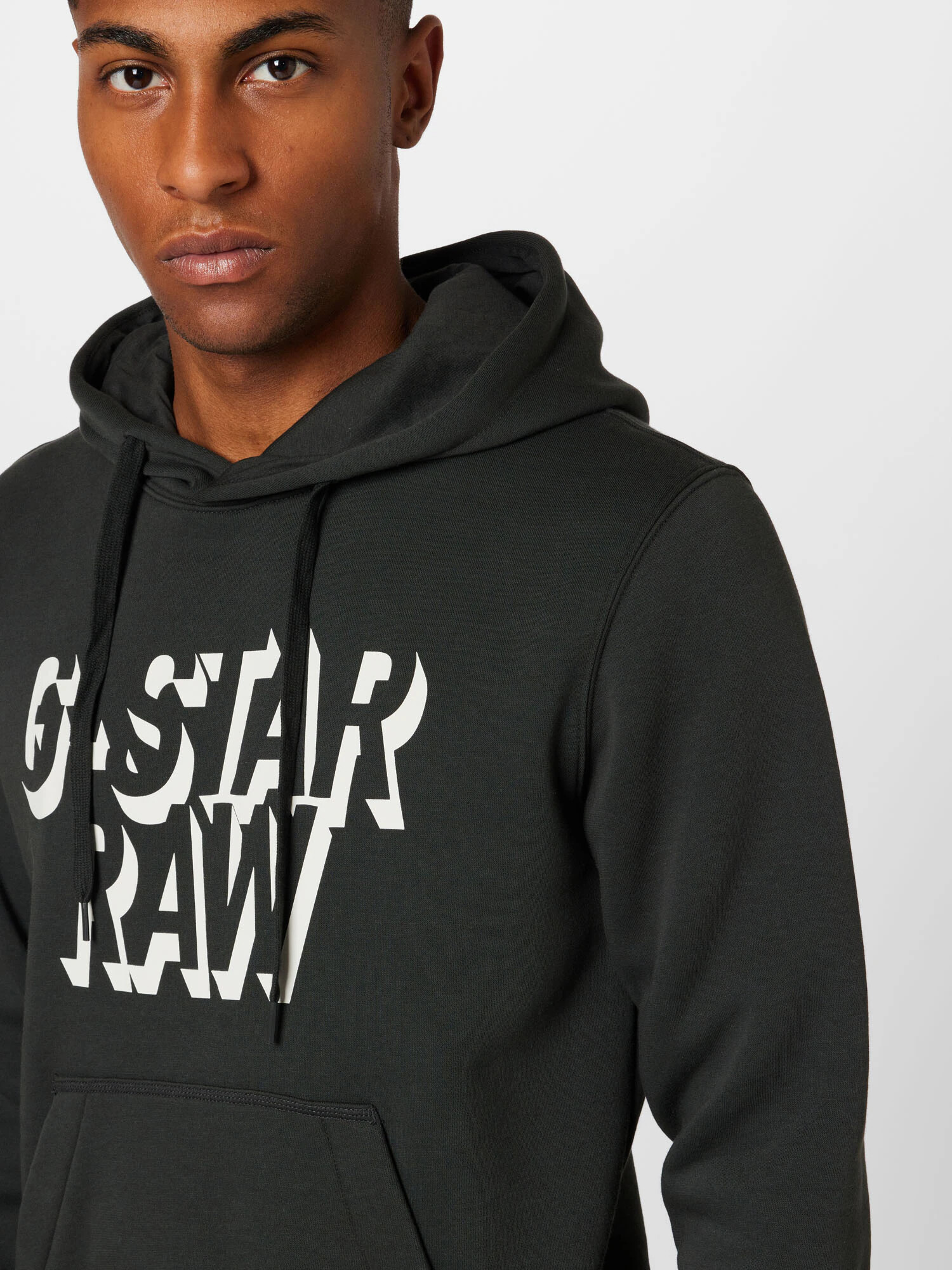 G-Star RAW Bluză de molton gri închis / alb - Pled.ro