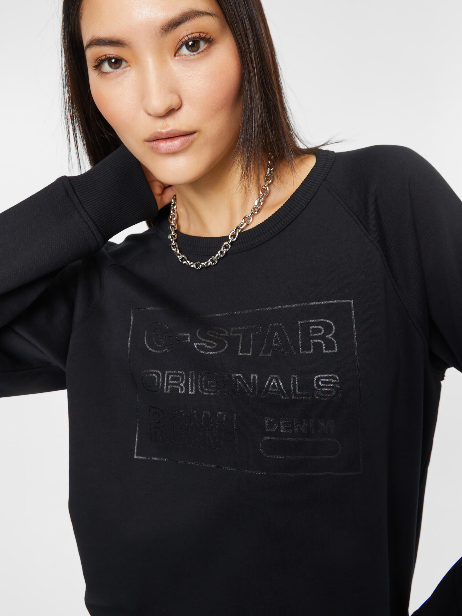 G-Star RAW Bluză de molton gri / negru - Pled.ro